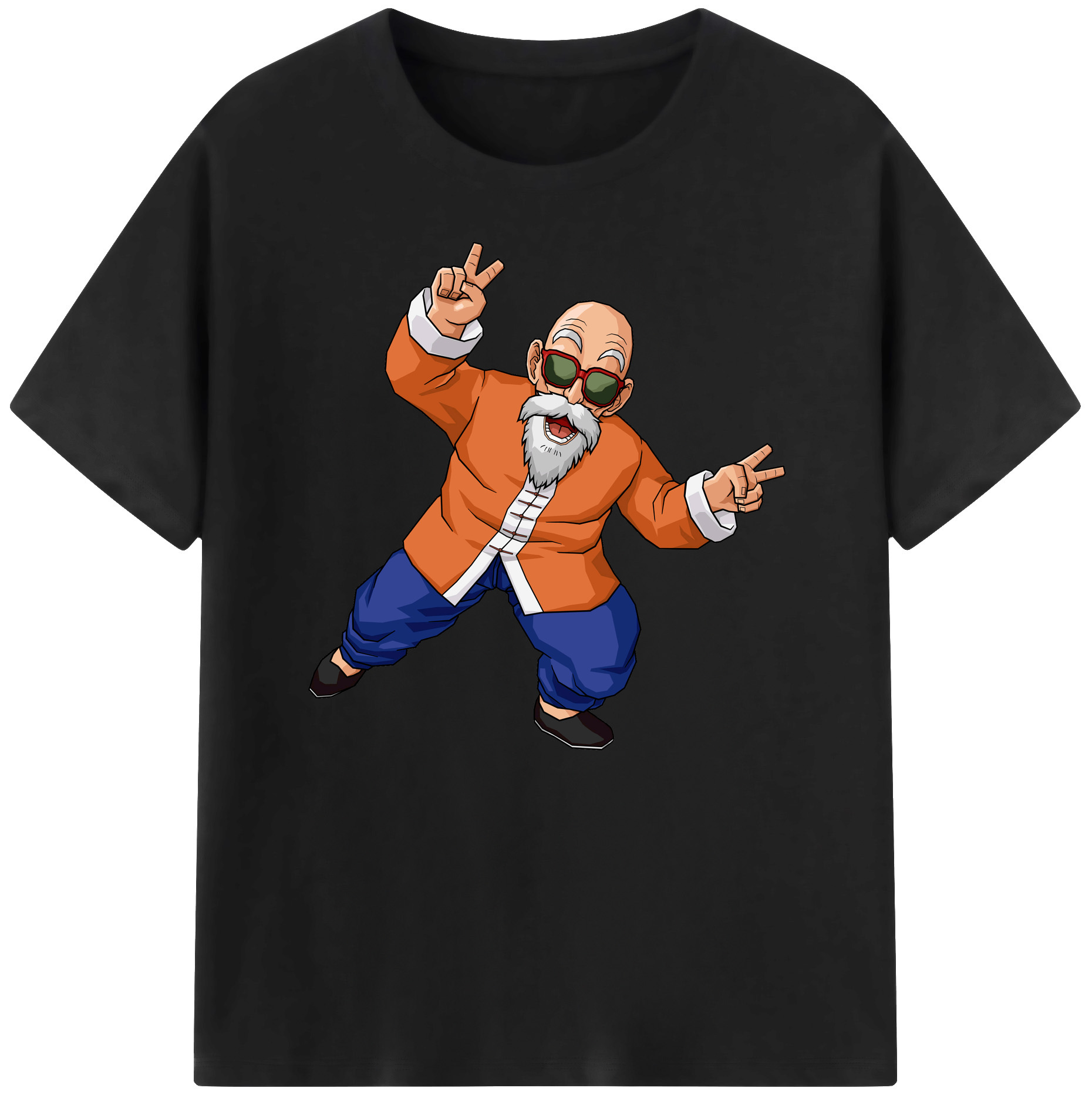 （画像用） ドラゴンボール 亀仙人（かめせんにん） DRAGON BALL Master Roshi Kame Sennin 綿100％ メンズ半袖Tシャツ｜肌触りやわらか＆通気性