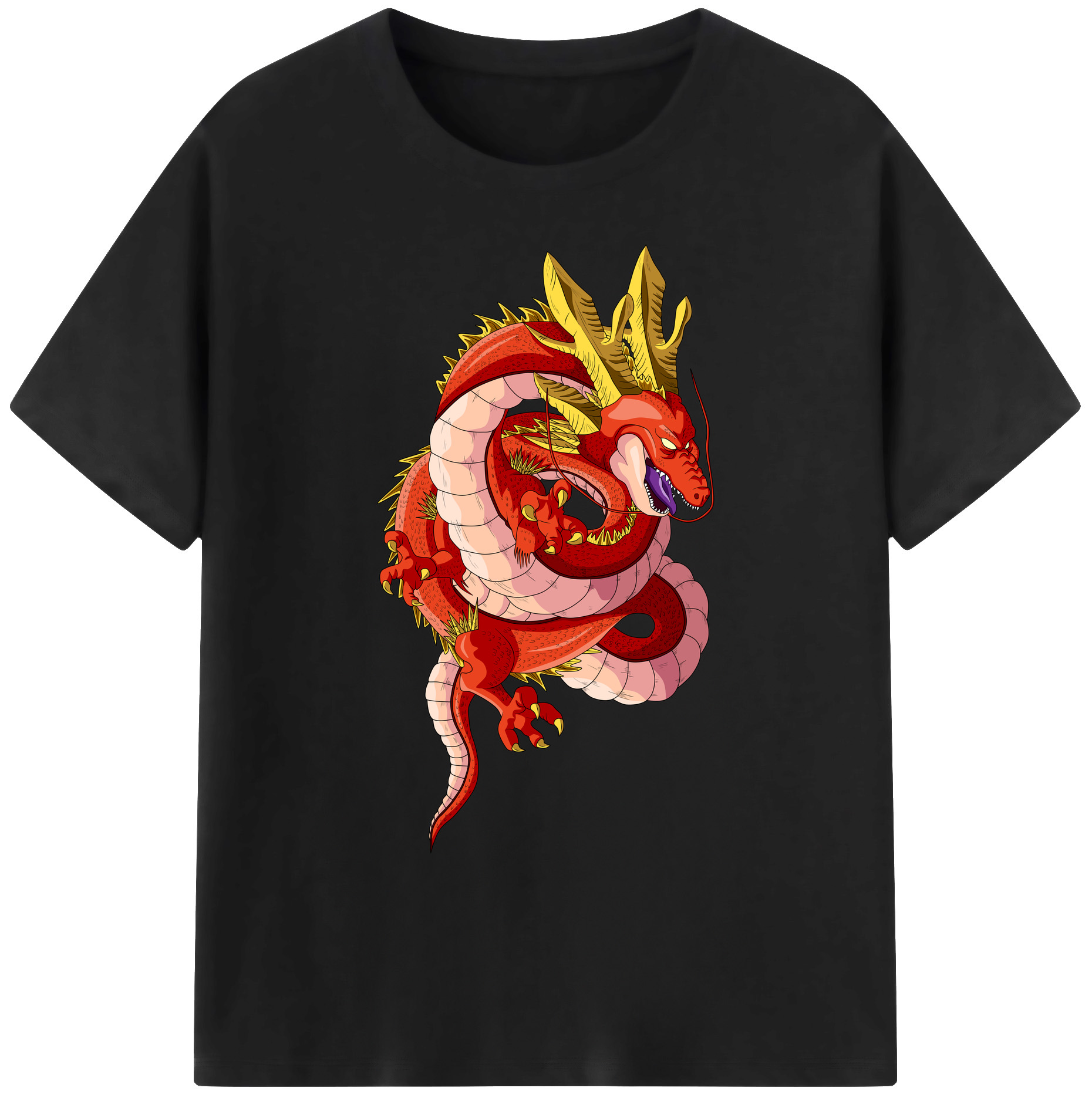 （画像用） ドラゴンボール 神龍 シェンロン DRAGON BALL Shenron 綿100％ メンズ半袖Tシャツ｜肌触りやわらか＆通気性