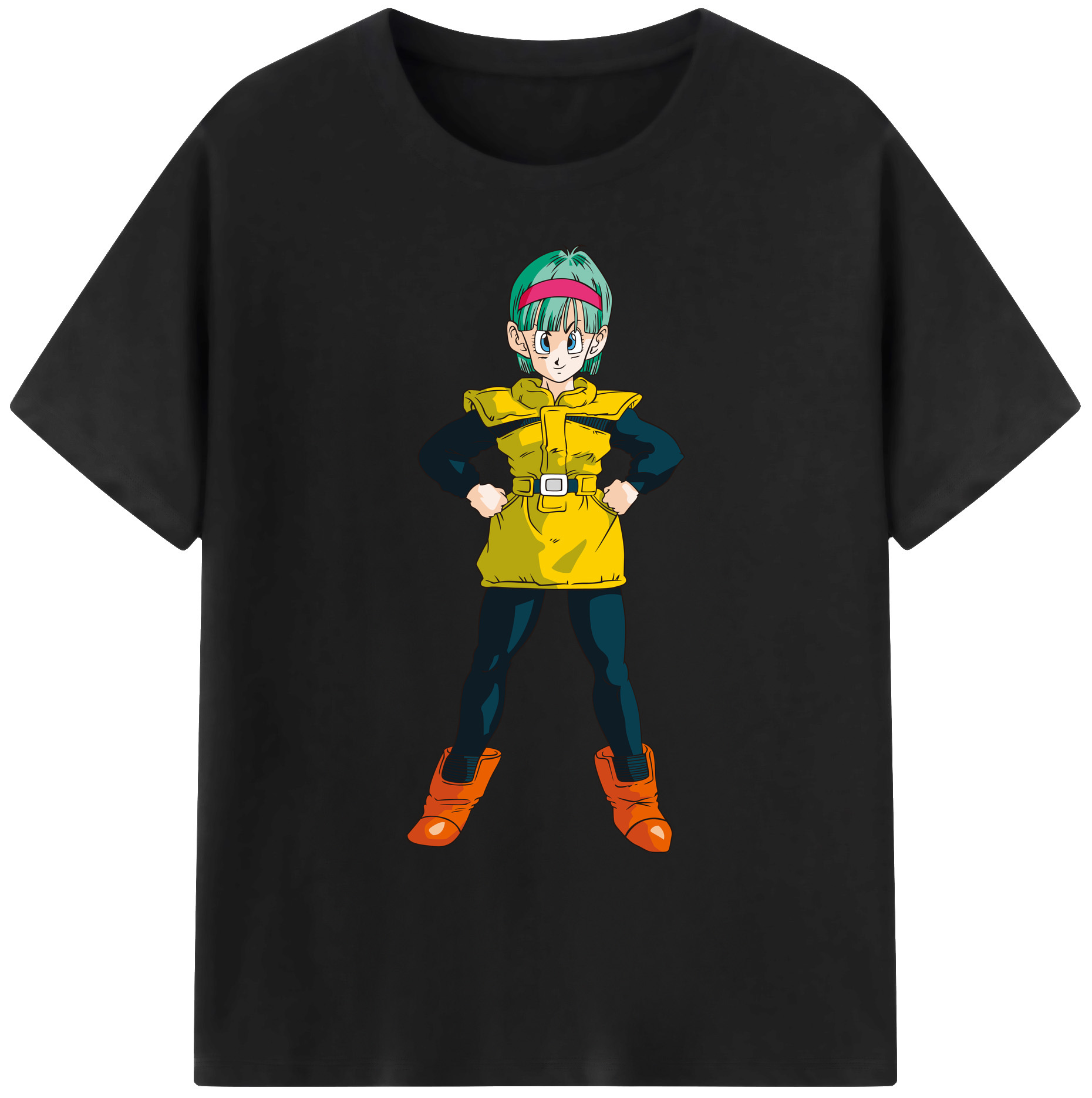 （画像用） ドラゴンボール ブルマ DRAGON BALL Bulma 綿100％ メンズ半袖Tシャツ｜肌触りやわらか＆通気性