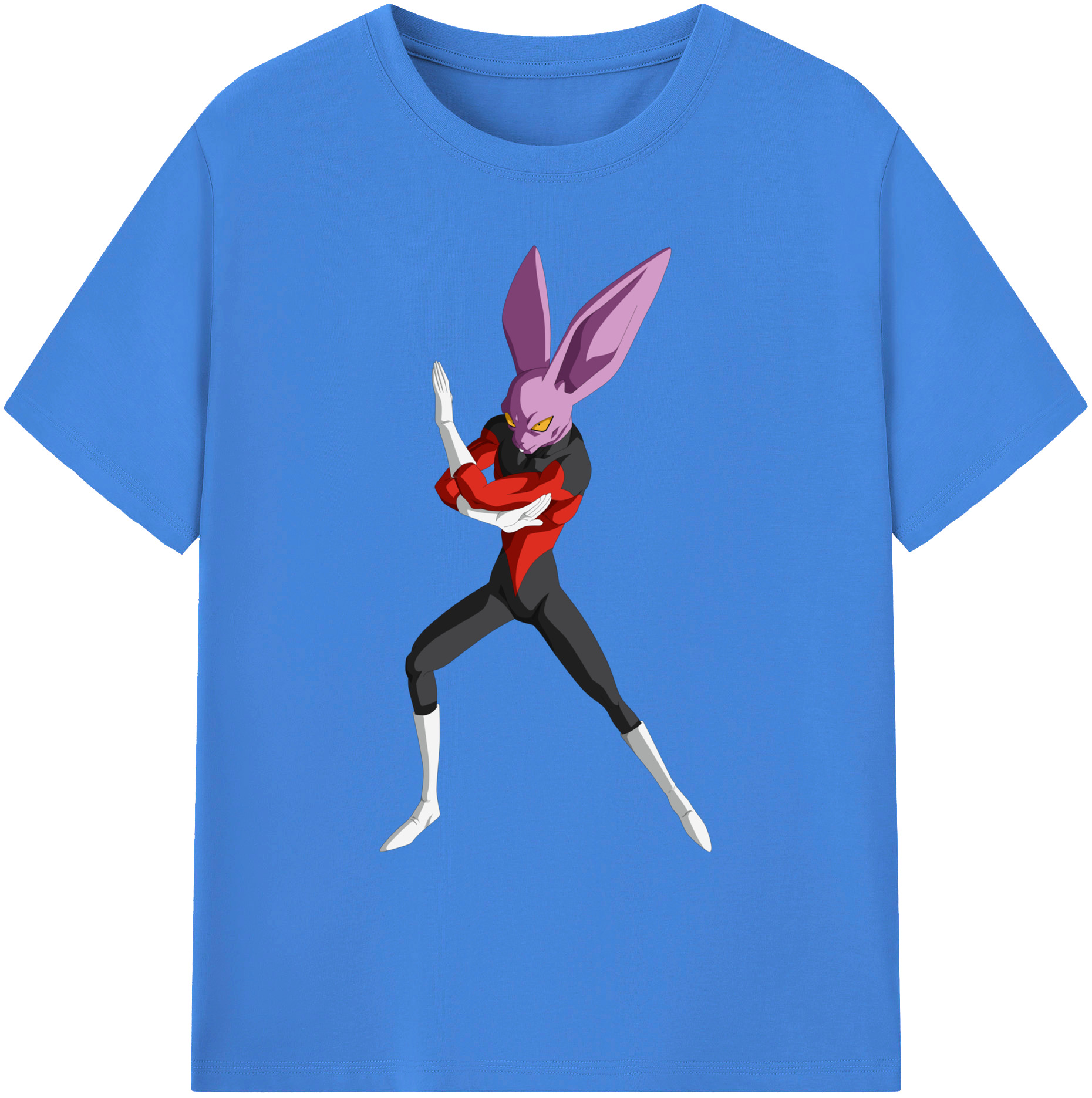 （画像用） ドラゴンボール ビルス 破壊神ビルス DRAGON BALL Beerus Birusu 綿100％ メンズ半袖Tシャツ｜肌触りやわらか＆通気性
