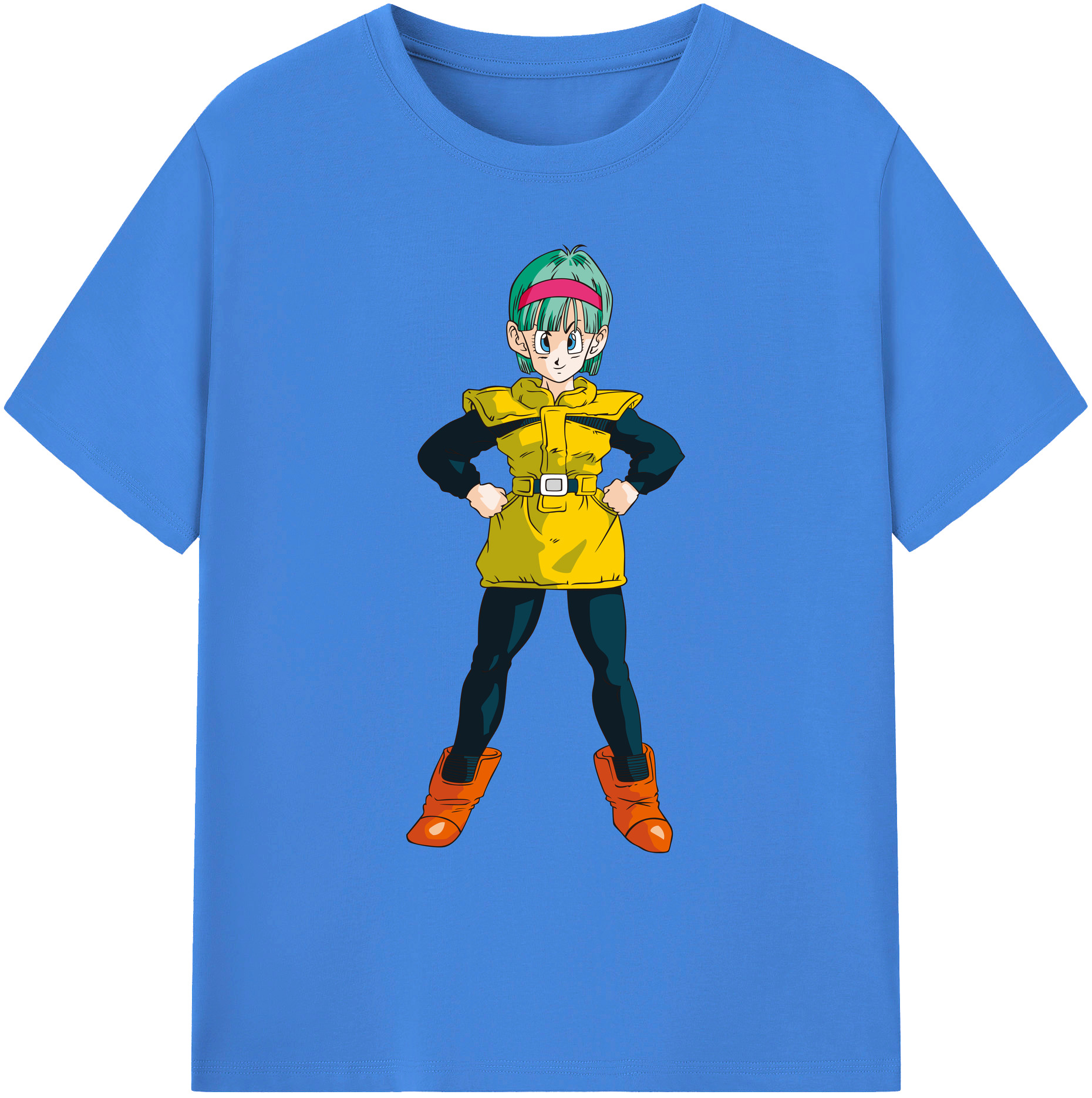 （画像用） ドラゴンボール ブルマ DRAGON BALL Bulma 綿100％ メンズ半袖Tシャツ｜肌触りやわらか＆通気性