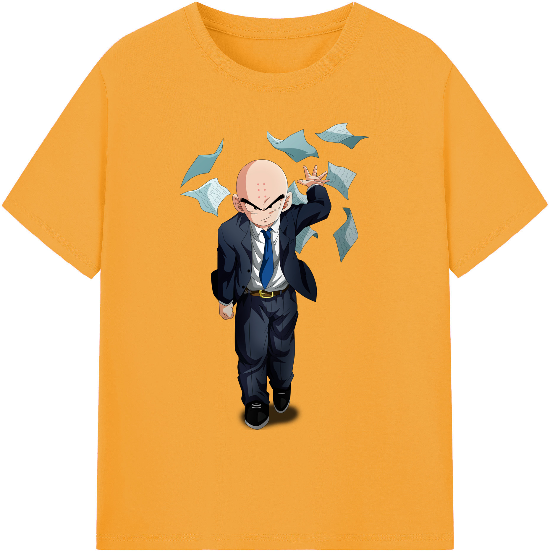 （画像用） ドラゴンボール クリリン DRAGON BALL krillin 綿100％ メンズ半袖Tシャツ｜肌触りやわらか＆通気性