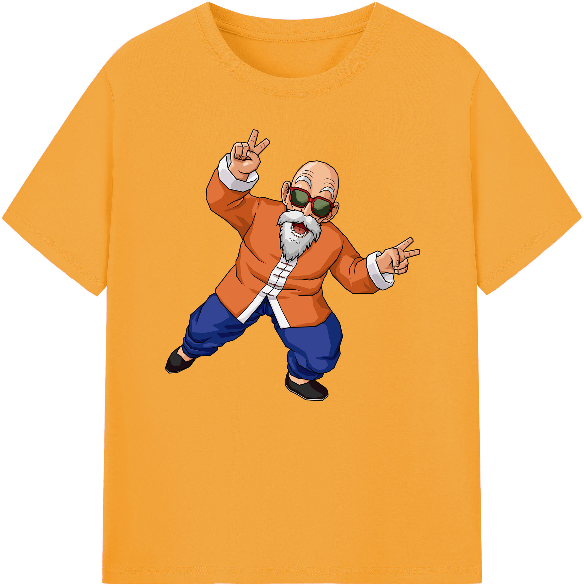 （画像用） ドラゴンボール 亀仙人（かめせんにん） DRAGON BALL Master Roshi Kame Sennin 綿100％ メンズ半袖Tシャツ｜肌触りやわらか＆通気性