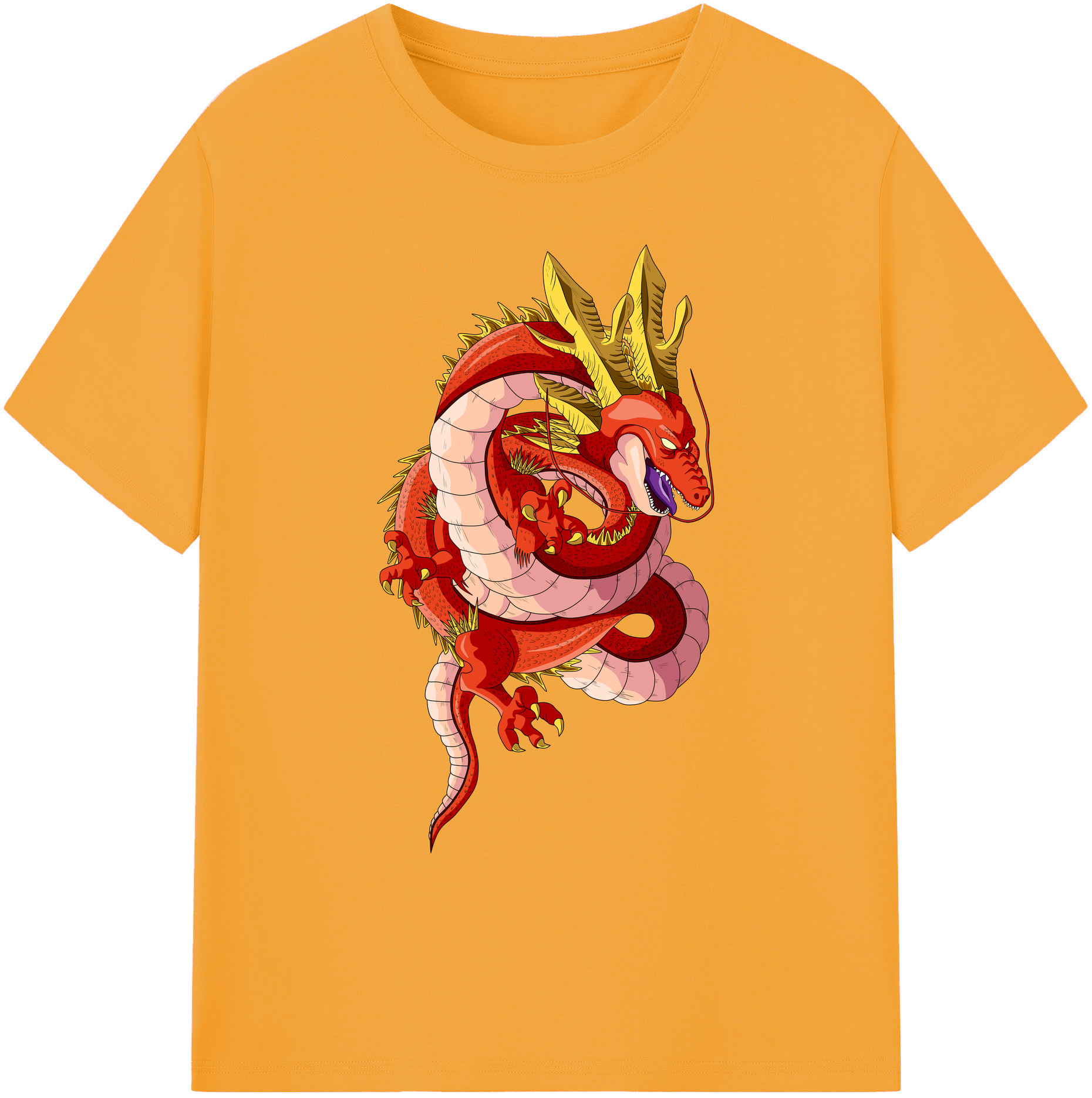 （画像用） ドラゴンボール 神龍 シェンロン DRAGON BALL Shenron 綿100％ メンズ半袖Tシャツ｜肌触りやわらか＆通気性