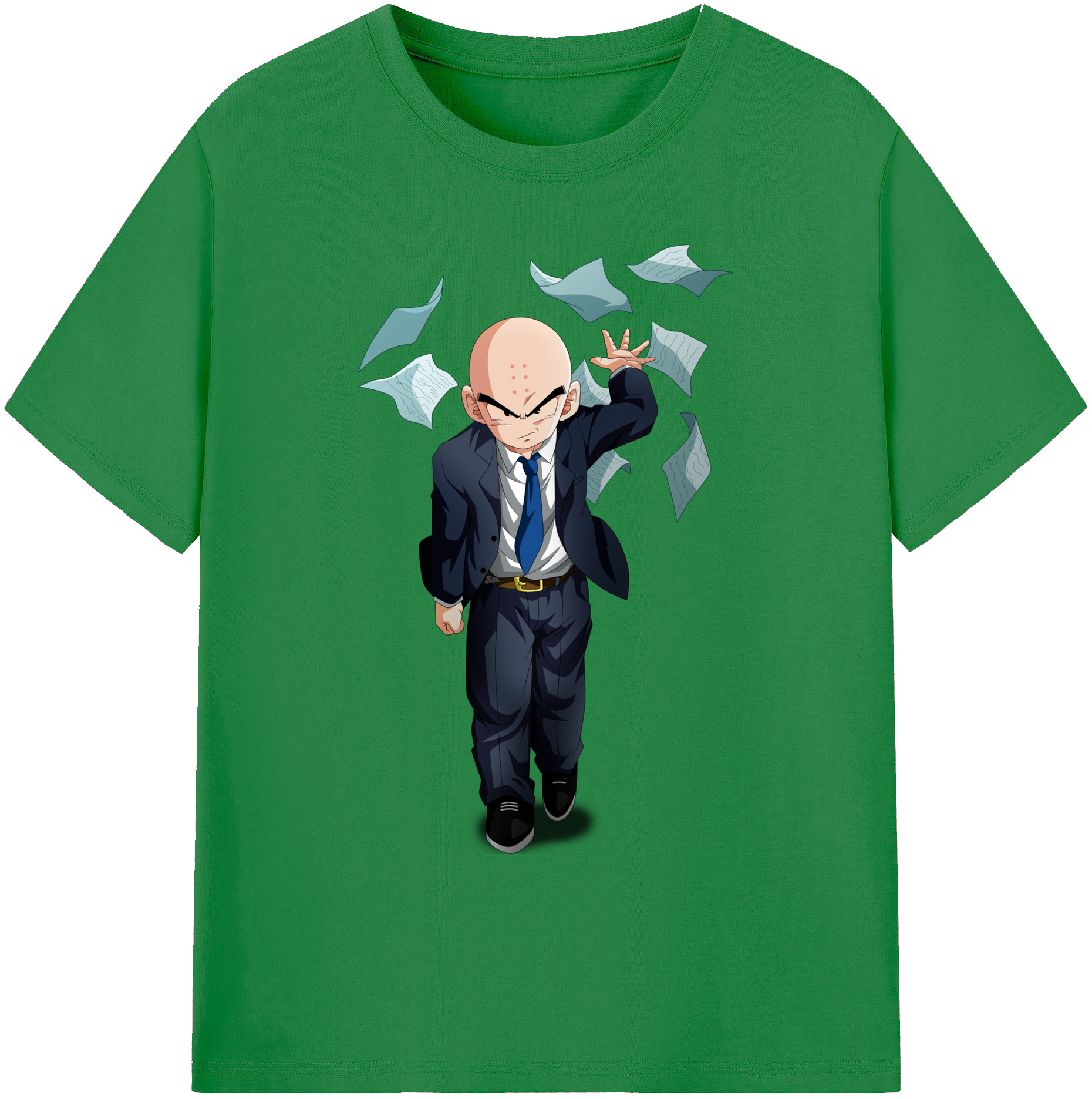 （画像用） ドラゴンボール クリリン DRAGON BALL krillin 綿100％ メンズ半袖Tシャツ｜肌触りやわらか＆通気性