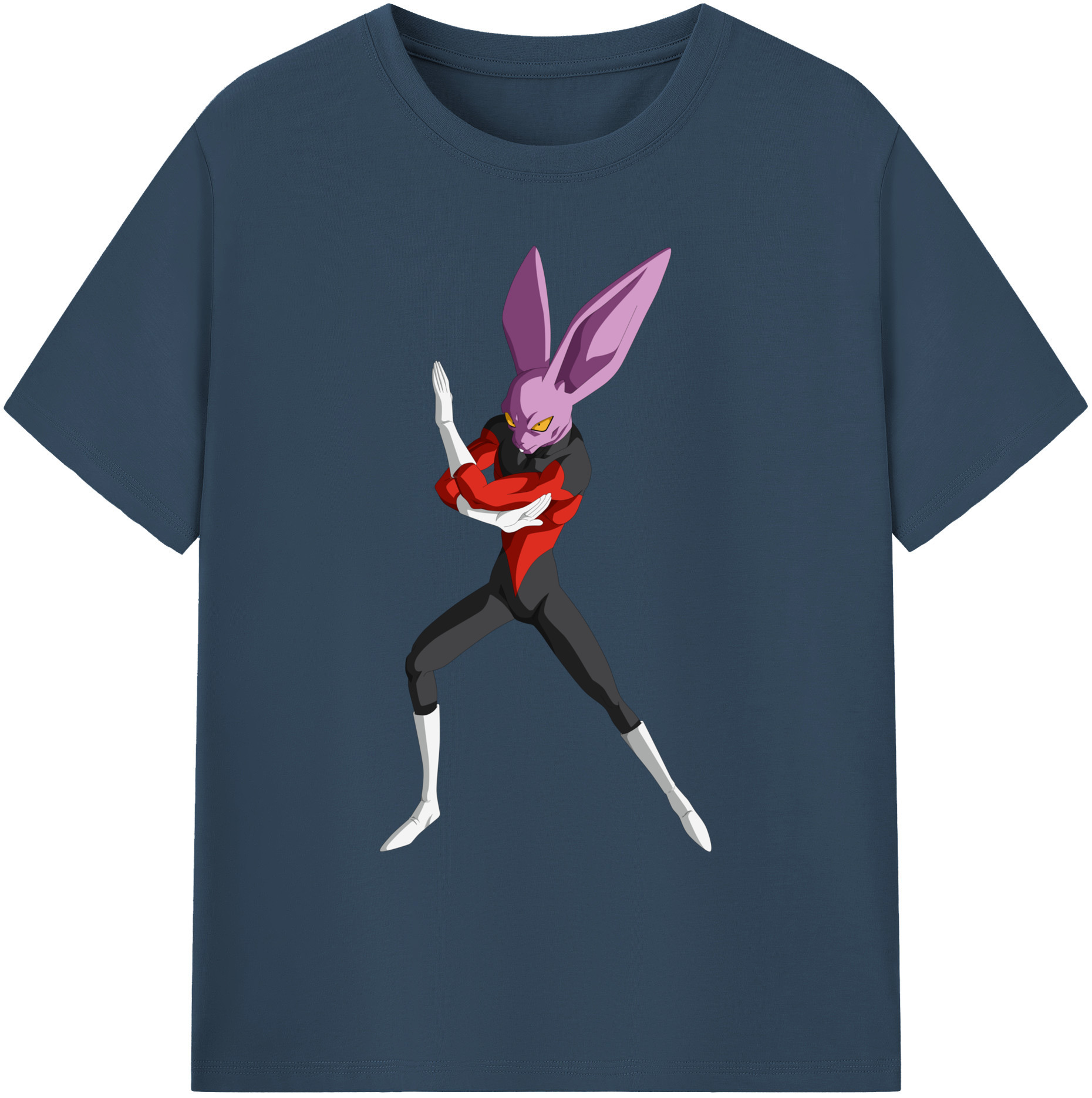 （画像用） ドラゴンボール ビルス 破壊神ビルス DRAGON BALL Beerus Birusu 綿100％ メンズ半袖Tシャツ｜肌触りやわらか＆通気性