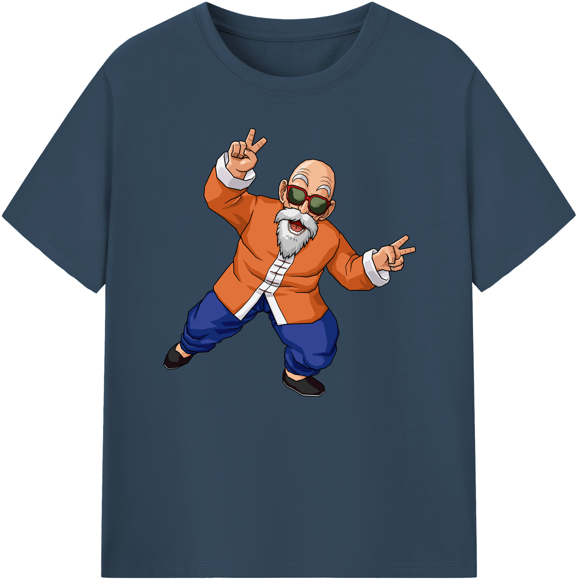 （画像用） ドラゴンボール 亀仙人（かめせんにん） DRAGON BALL Master Roshi Kame Sennin 綿100％ メンズ半袖Tシャツ｜肌触りやわらか＆通気性