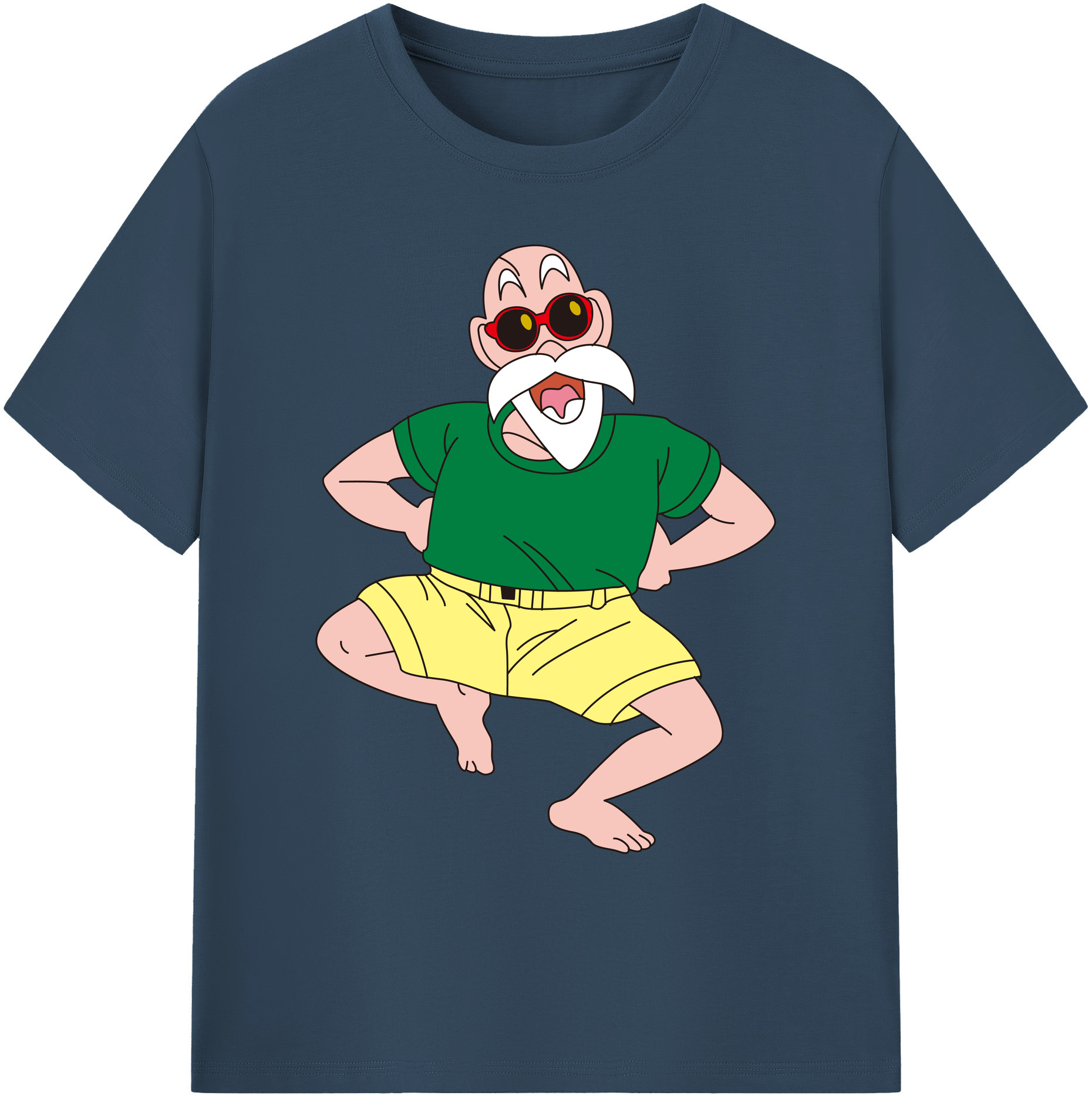 （画像用） ドラゴンボール 亀仙人（かめせんにん） DRAGON BALL Master Roshi Kame Sennin 綿100％ メンズ半袖Tシャツ｜肌触りやわらか＆通気性