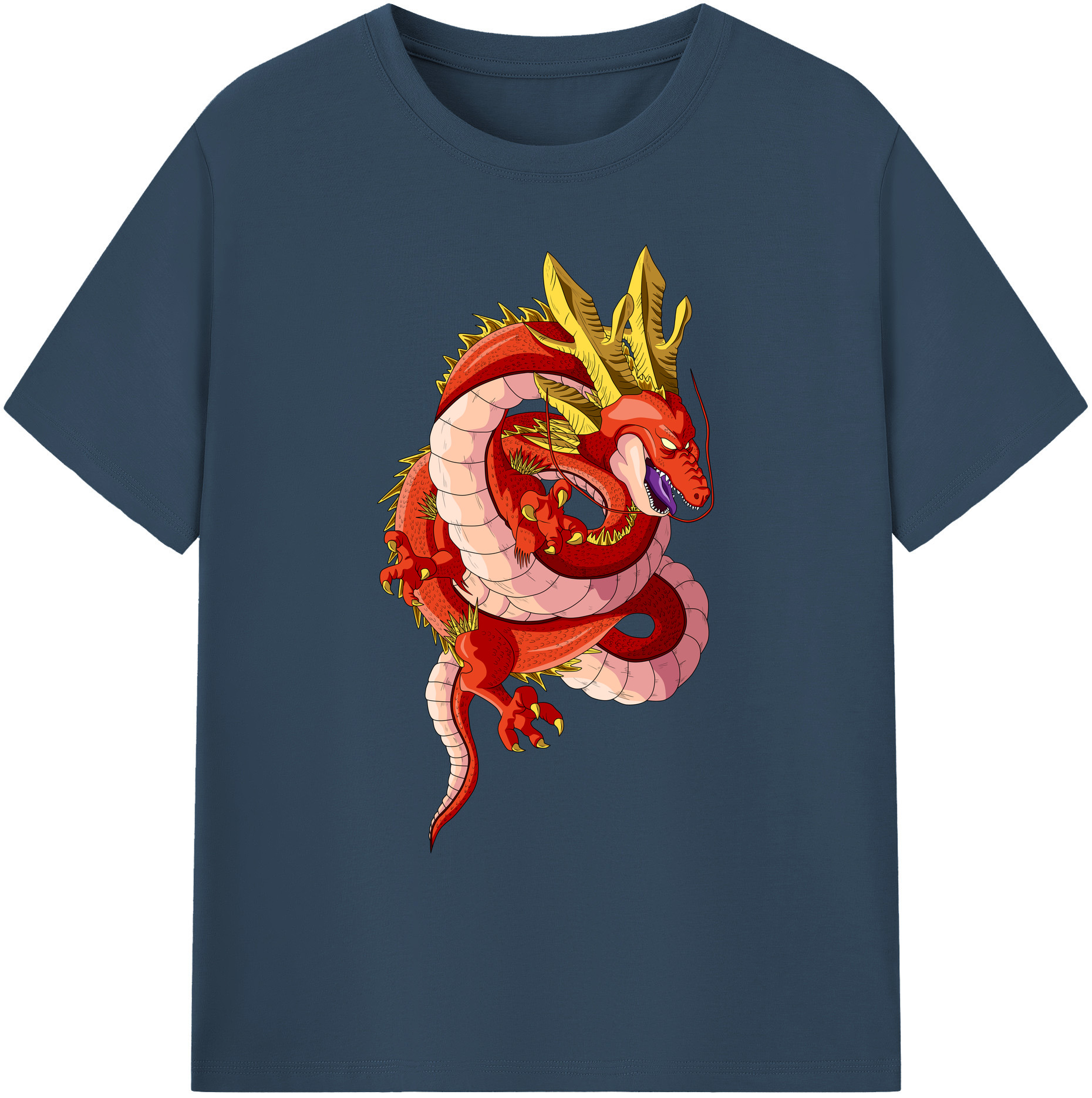（画像用） ドラゴンボール 神龍 シェンロン DRAGON BALL Shenron 綿100％ メンズ半袖Tシャツ｜肌触りやわらか＆通気性
