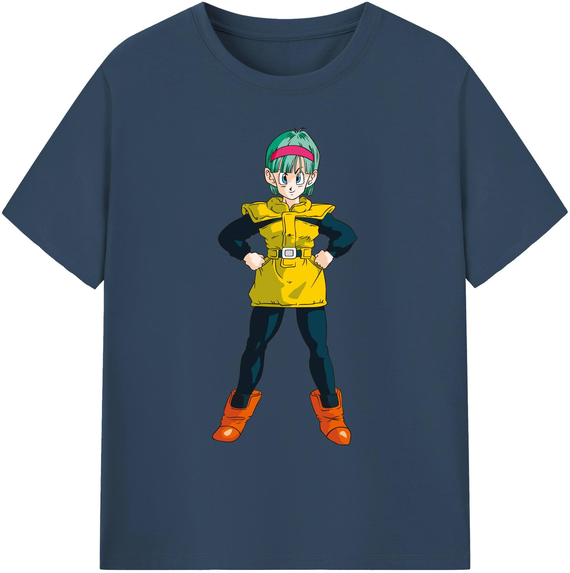（画像用） ドラゴンボール ブルマ DRAGON BALL Bulma 綿100％ メンズ半袖Tシャツ｜肌触りやわらか＆通気性