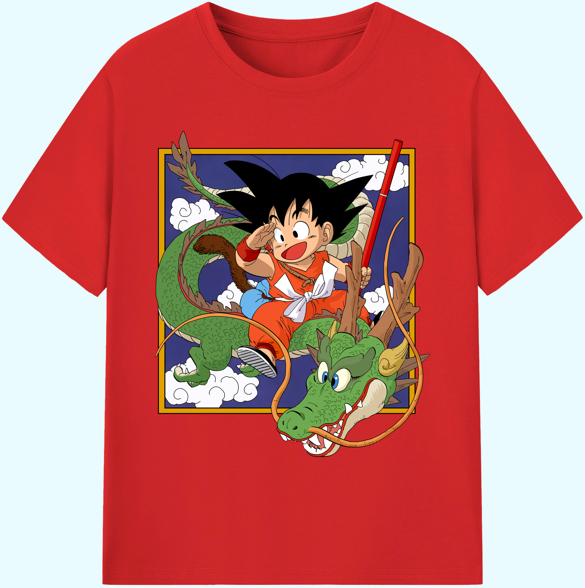（画像用） ドラゴンボール 孫悟空（そん ごくう）Son Goku カカロット DRAGON BALL Kakarotto 綿100％ メンズ半袖Tシャツ｜肌触りやわらか＆通気性