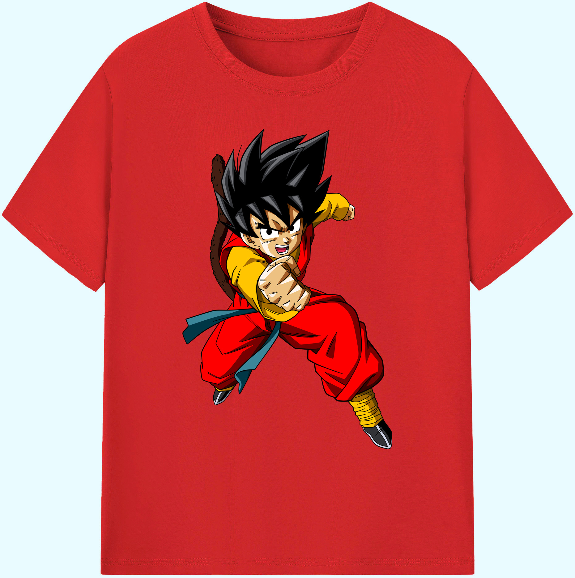 （画像用） ドラゴンボール 孫悟空（そん ごくう）Son Goku カカロット DRAGON BALL Kakarotto 綿100％ メンズ半袖Tシャツ｜肌触りやわらか＆通気性