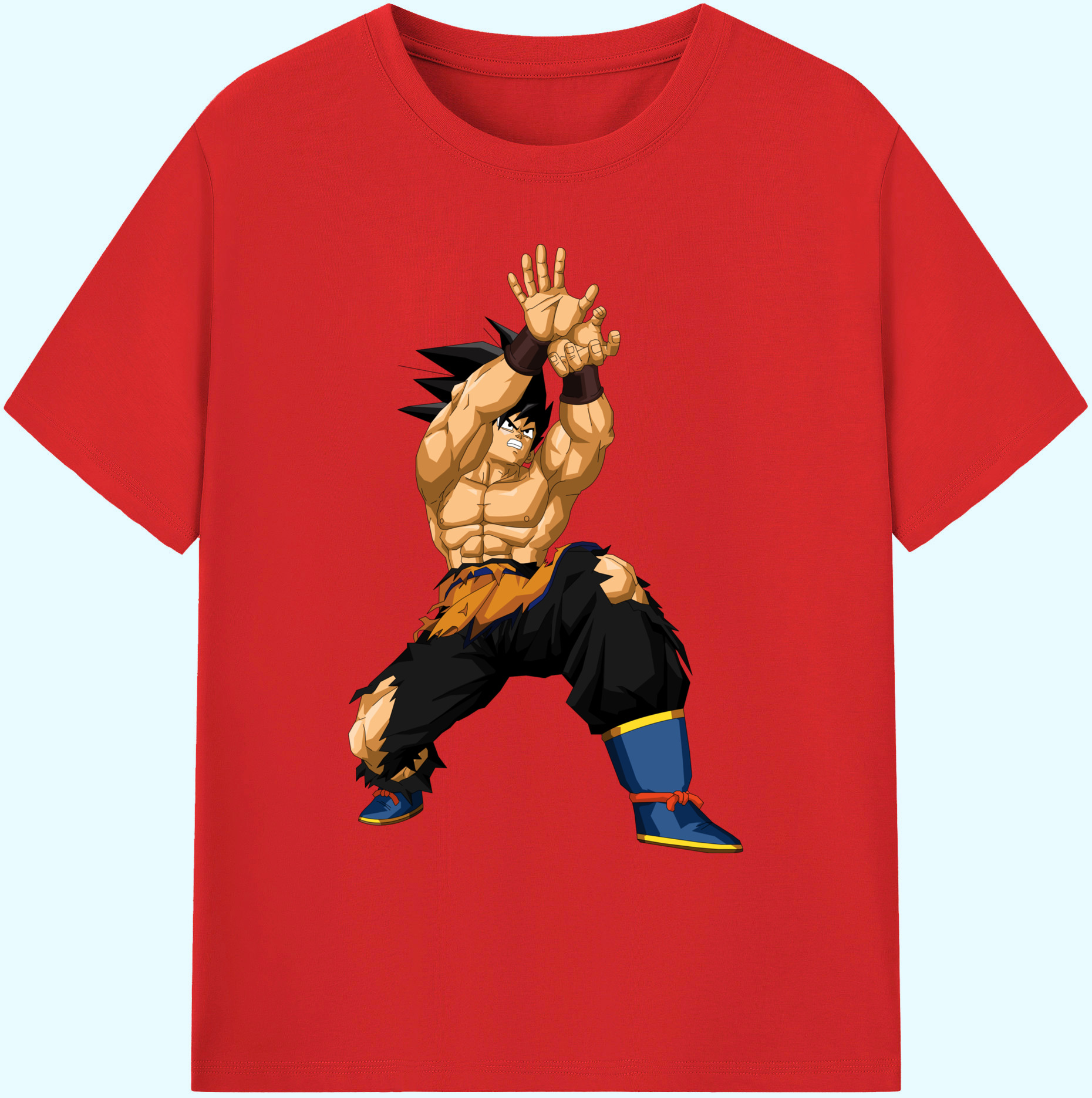 （画像用） ドラゴンボール 孫悟空（そん ごくう）Son Goku カカロット DRAGON BALL Kakarotto 綿100％ メンズ半袖Tシャツ｜肌触りやわらか＆通気性