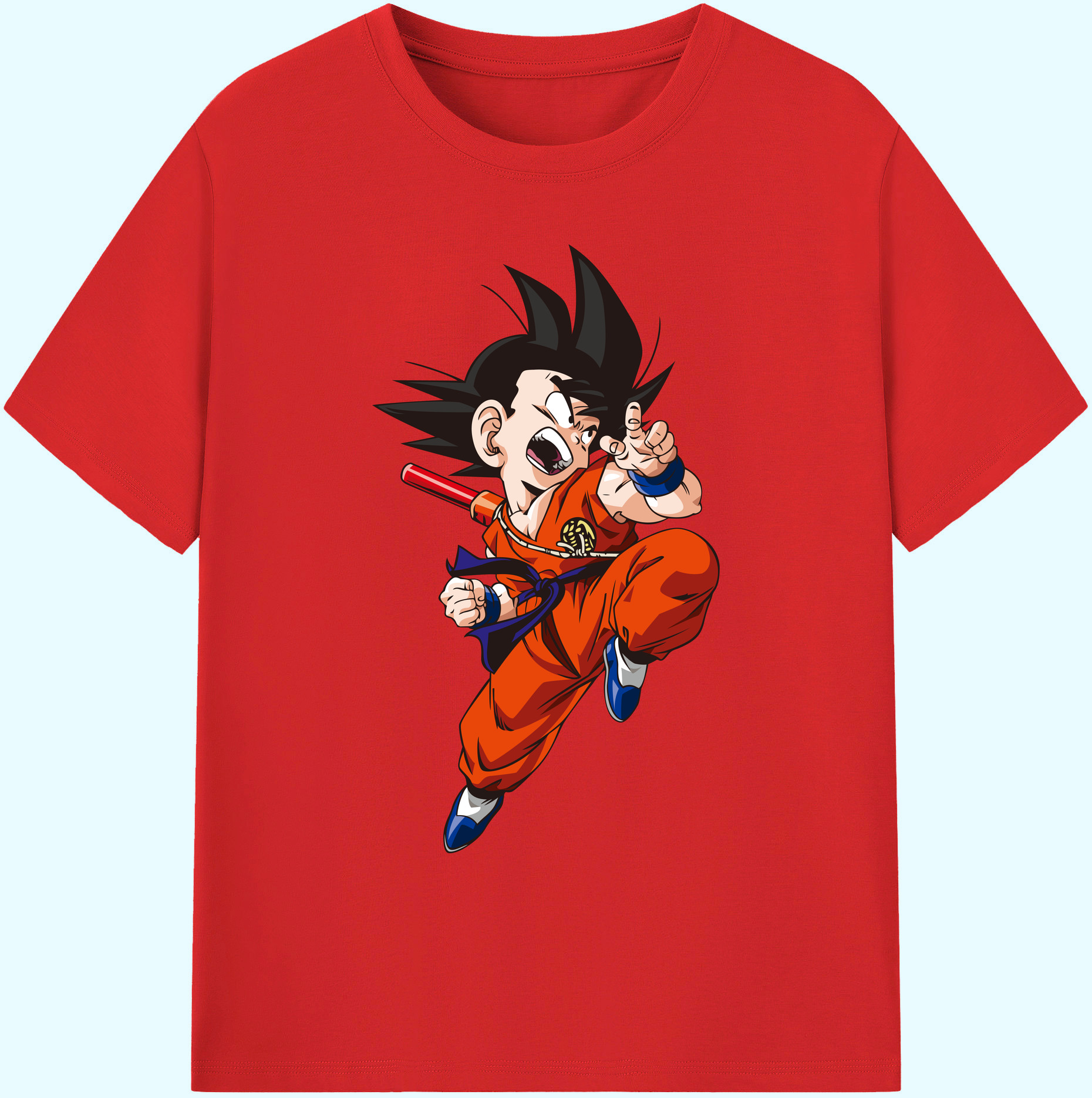 （画像用） ドラゴンボール 孫悟空（そん ごくう）Son Goku カカロット DRAGON BALL Kakarotto 綿100％ メンズ半袖Tシャツ｜肌触りやわらか＆通気性