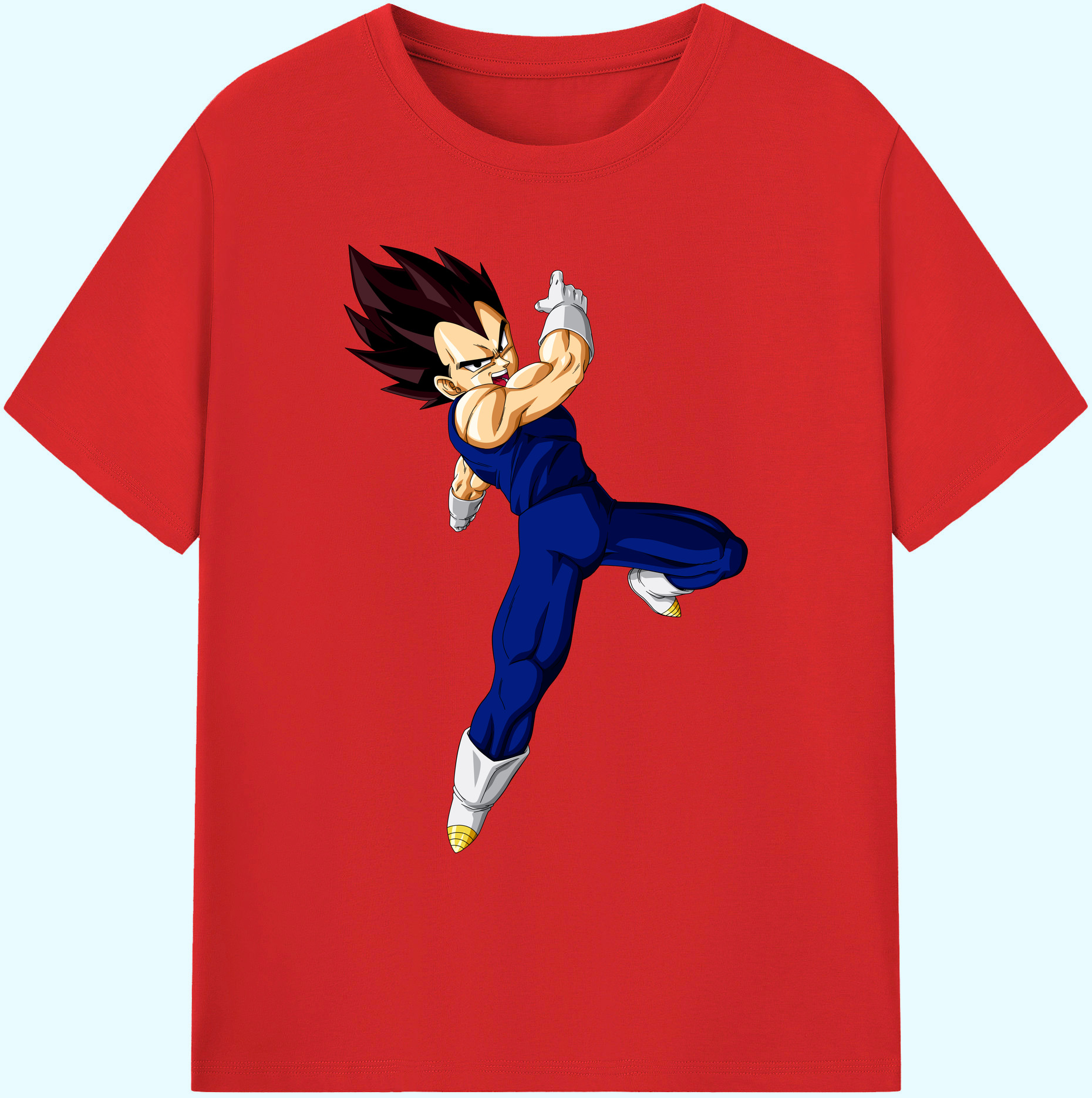 （画像用） ドラゴンボール ベジータ四世（Bejīta Yonsei）DRAGON BALL Vegeta IV 綿100％ メンズ半袖Tシャツ｜肌触りやわらか＆通気性