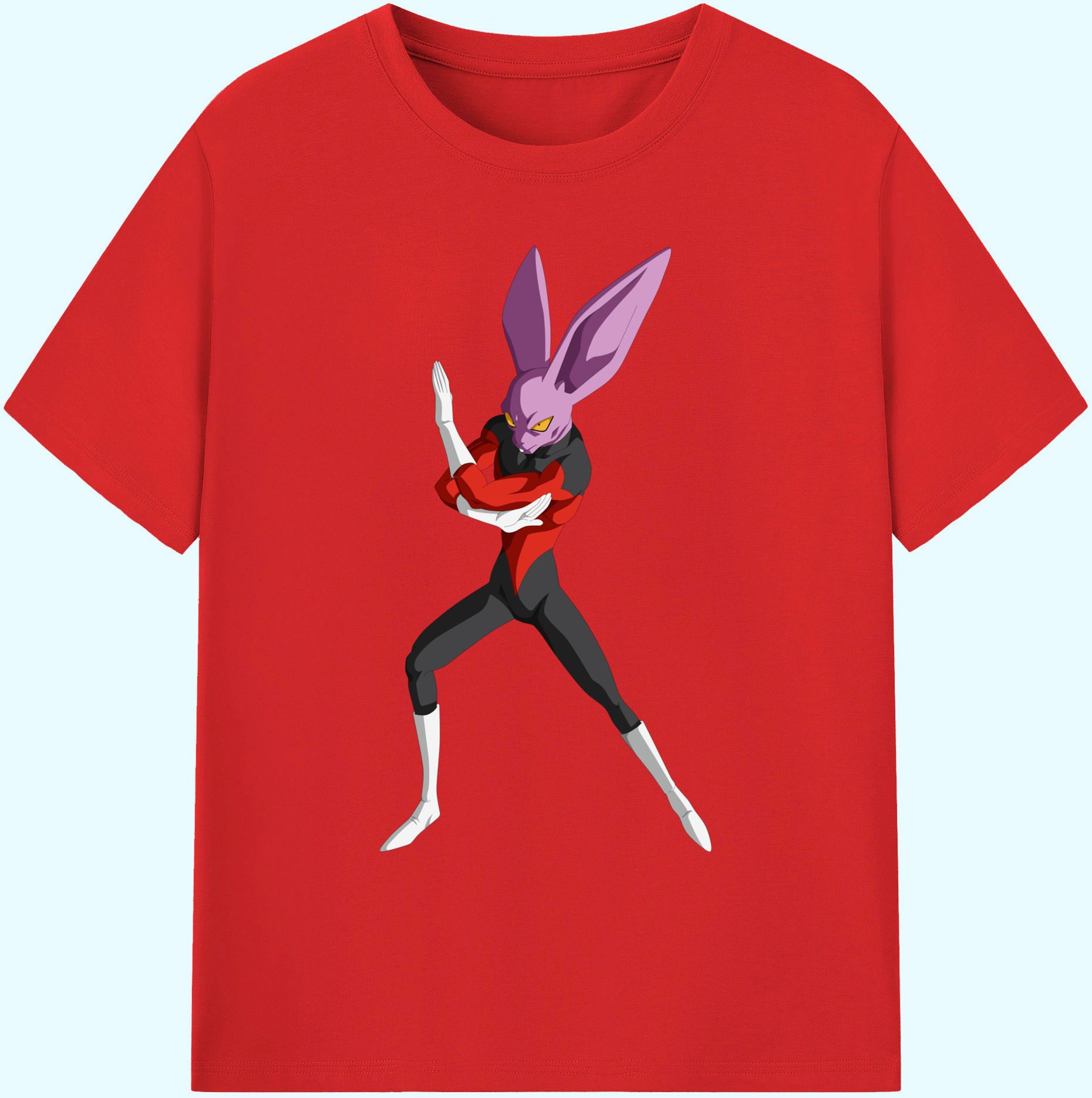 （画像用） ドラゴンボール ビルス 破壊神ビルス DRAGON BALL Beerus Birusu 綿100％ メンズ半袖Tシャツ｜肌触りやわらか＆通気性