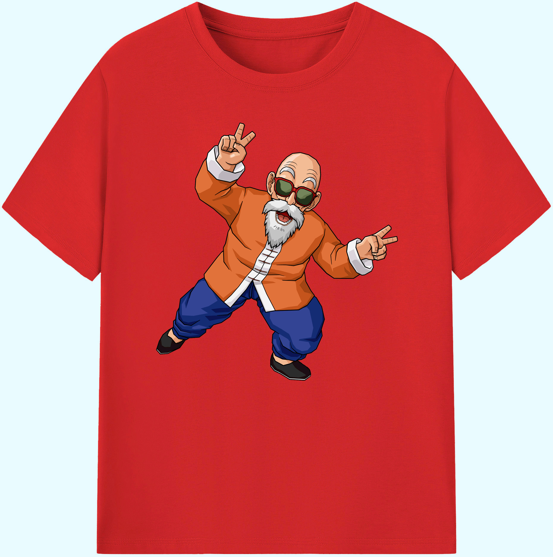 （画像用） ドラゴンボール 亀仙人（かめせんにん） DRAGON BALL Master Roshi Kame Sennin 綿100％ メンズ半袖Tシャツ｜肌触りやわらか＆通気性