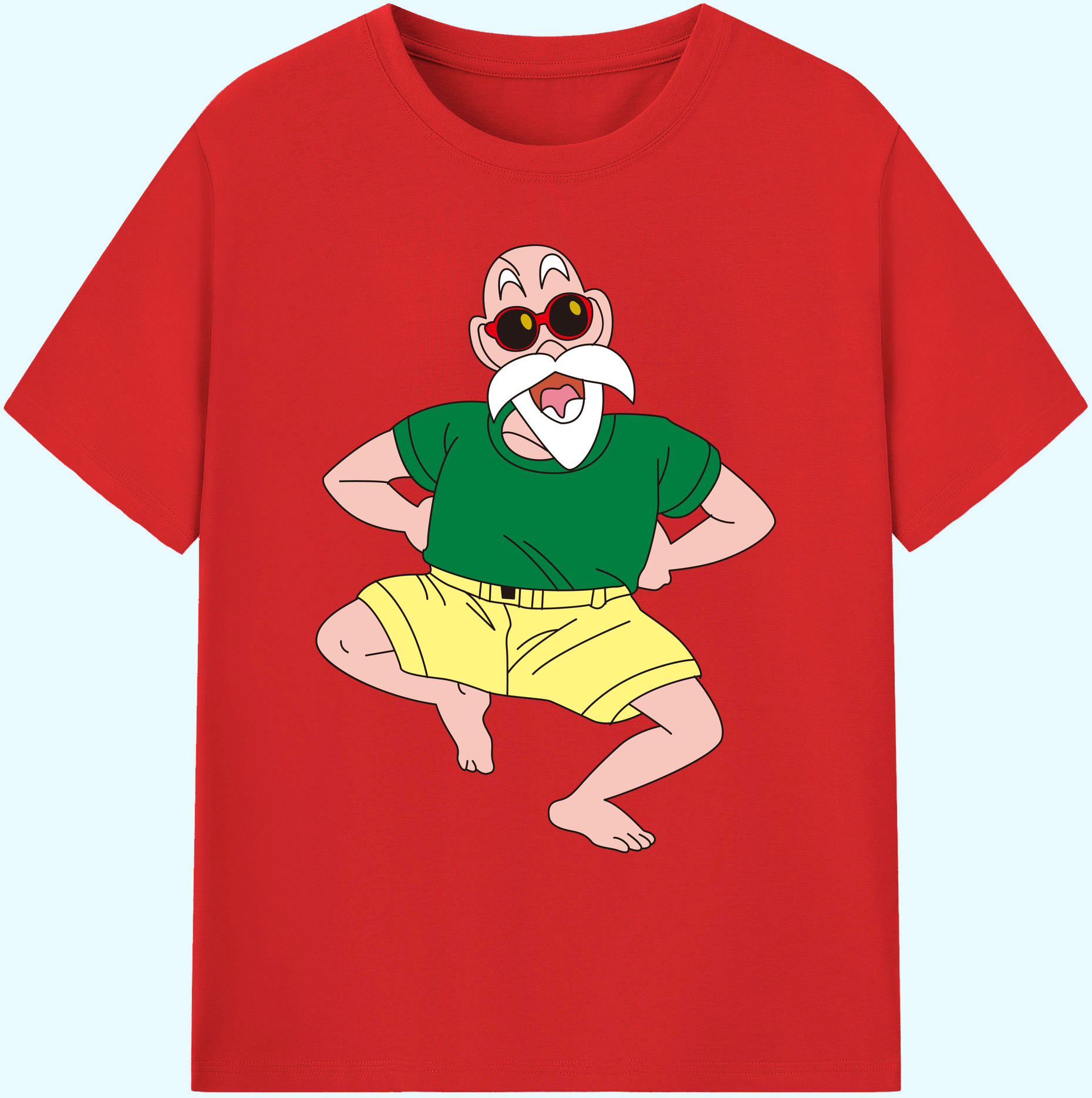 （画像用） ドラゴンボール 亀仙人（かめせんにん） DRAGON BALL Master Roshi Kame Sennin 綿100％ メンズ半袖Tシャツ｜肌触りやわらか＆通気性