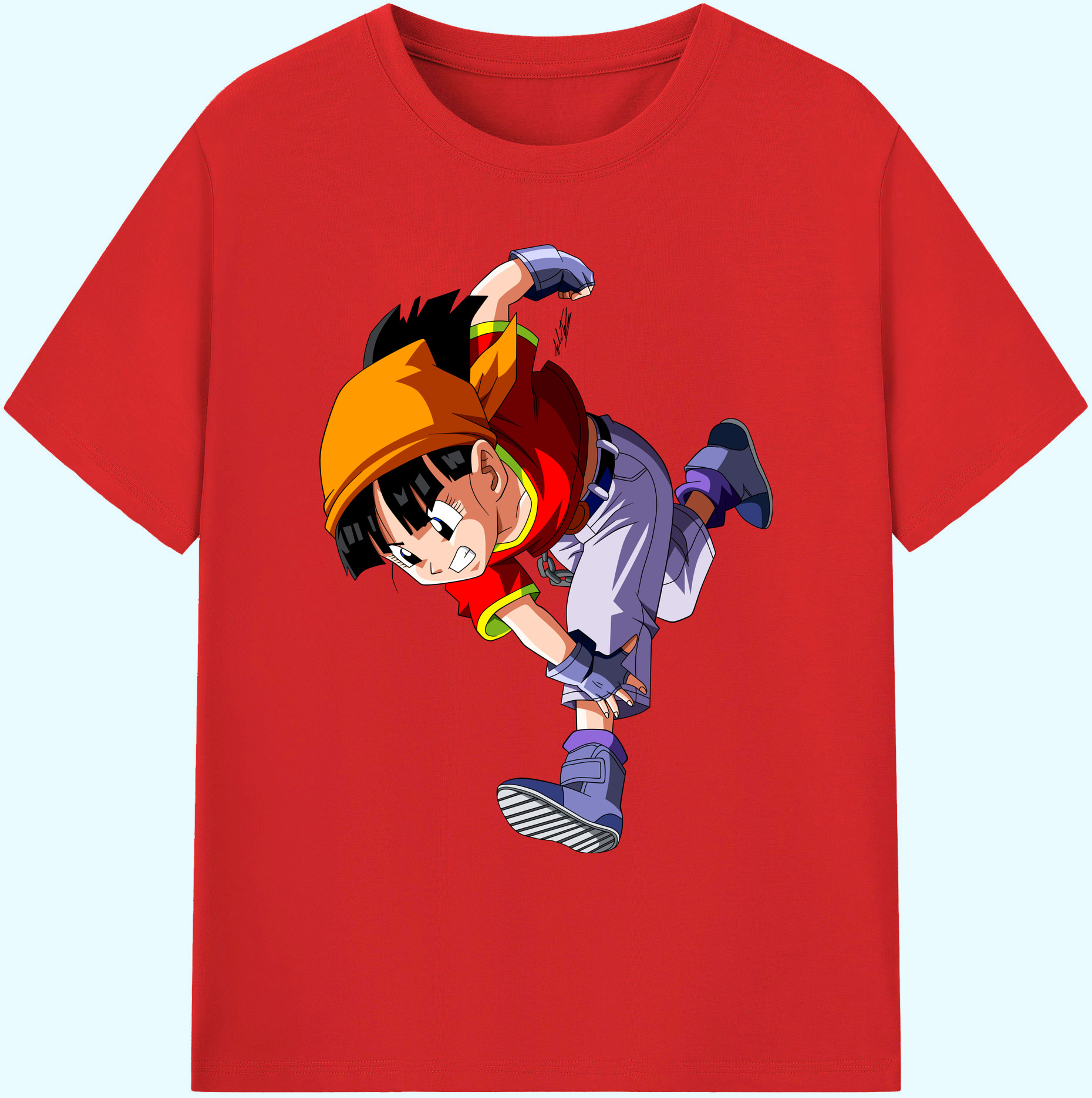 （画像用） ドラゴンボール パン DRAGON BALL Pan 綿100％ メンズ半袖Tシャツ｜肌触りやわらか＆通気性