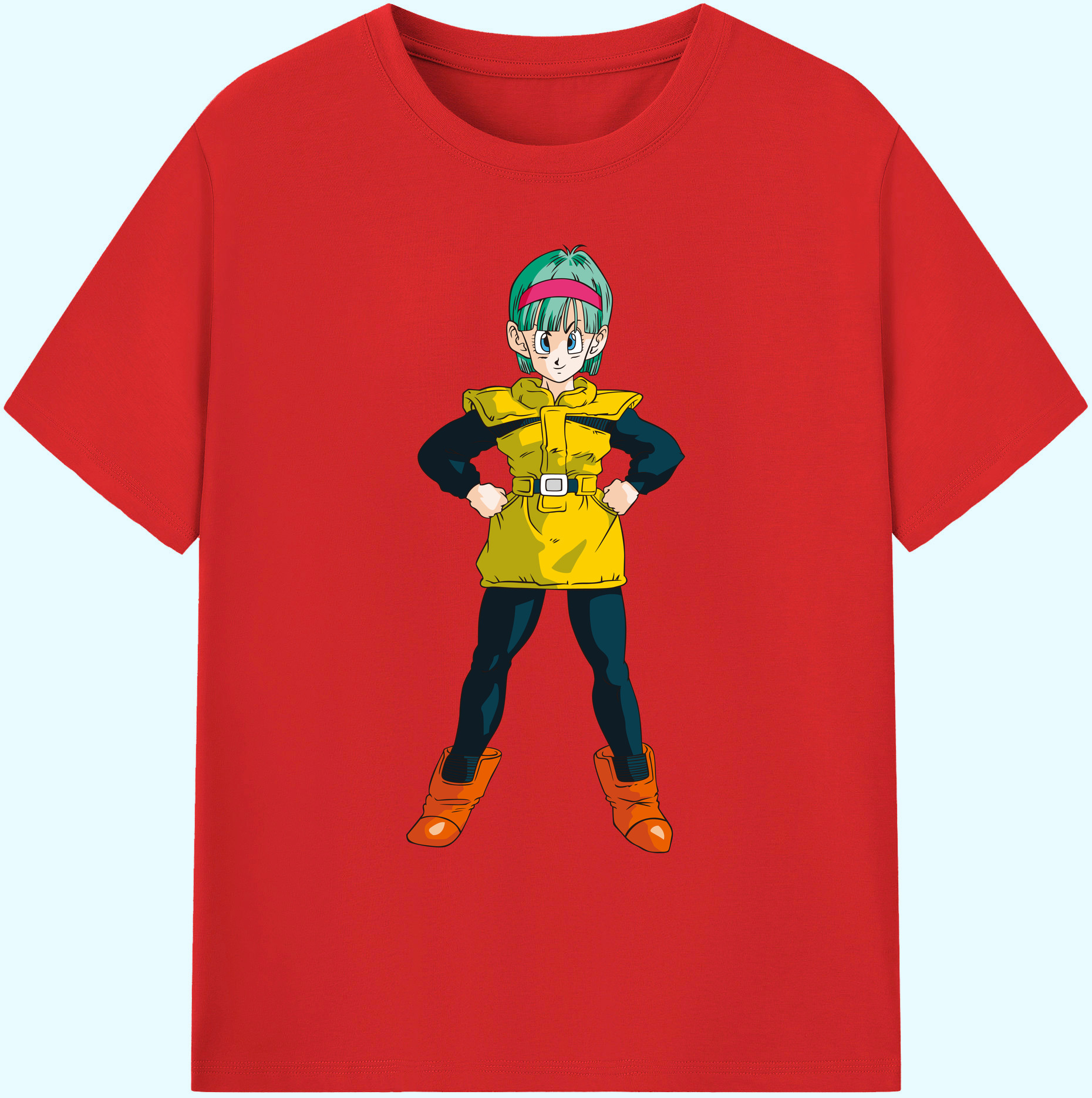 （画像用） ドラゴンボール ブルマ DRAGON BALL Bulma 綿100％ メンズ半袖Tシャツ｜肌触りやわらか＆通気性