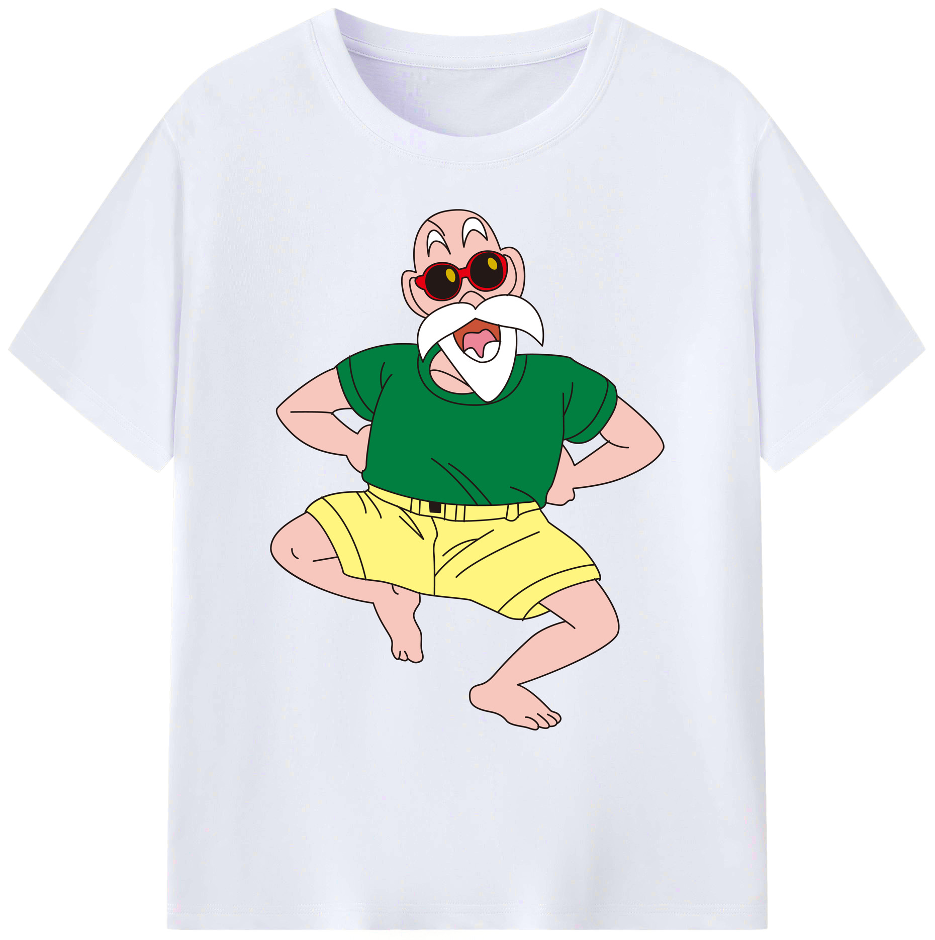 （画像用） ドラゴンボール 亀仙人（かめせんにん） DRAGON BALL Master Roshi Kame Sennin 綿100％ メンズ半袖Tシャツ｜肌触りやわらか＆通気性