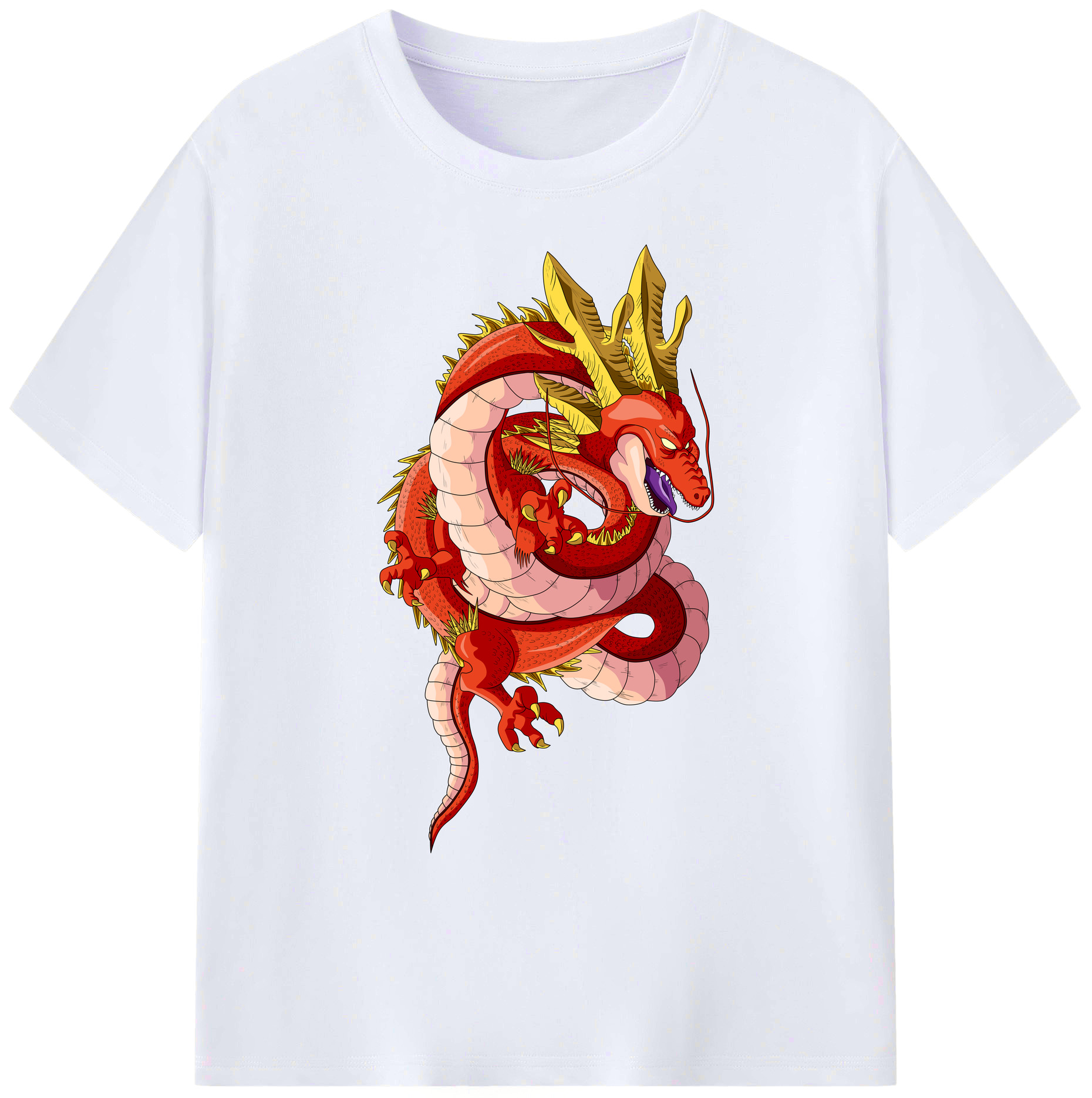 （画像用） ドラゴンボール 神龍 シェンロン DRAGON BALL Shenron 綿100％ メンズ半袖Tシャツ｜肌触りやわらか＆通気性