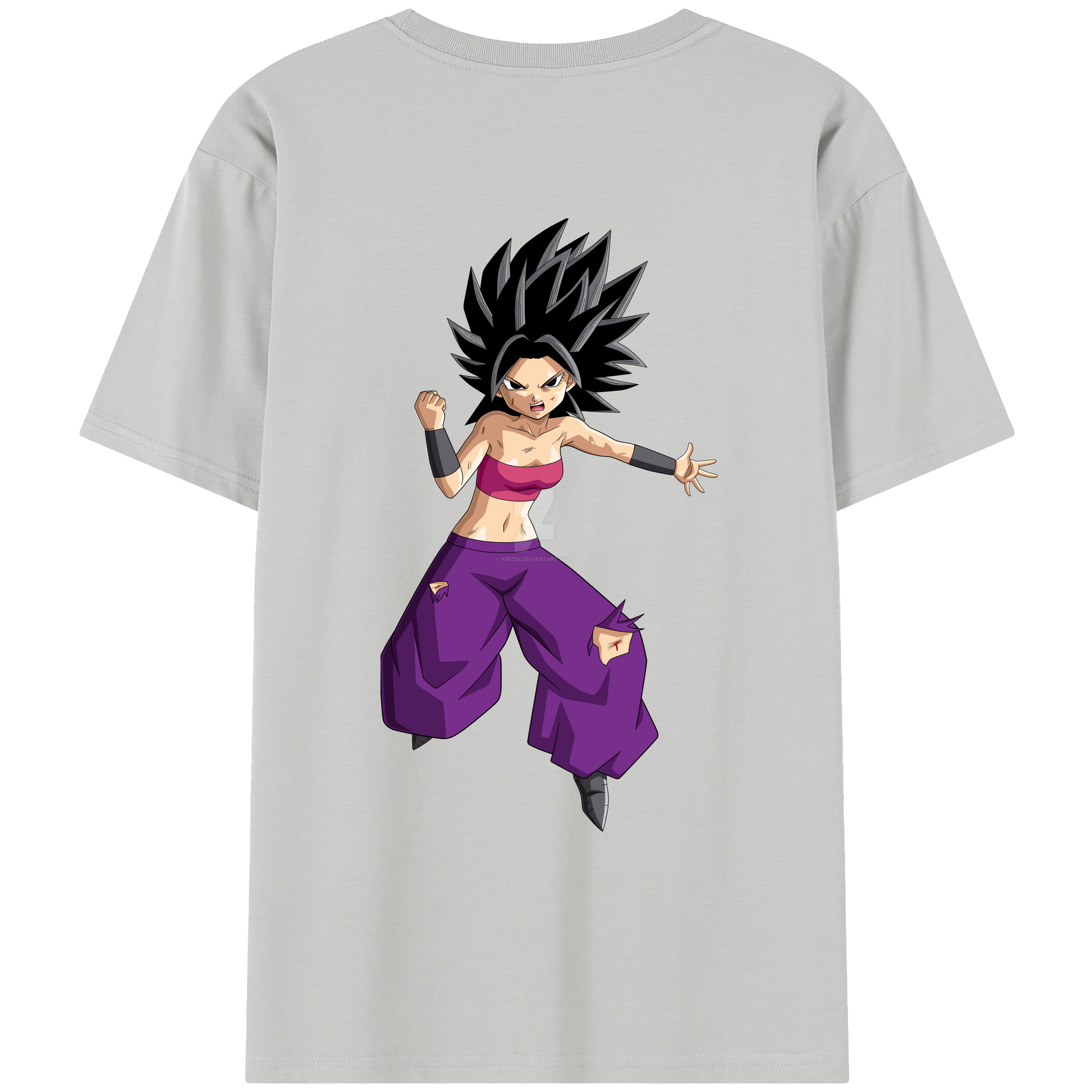 （画像用） ドラゴンボール カリフラ DRAGON BALL Caulifla レディース半袖Tシャツ(バックプリント)