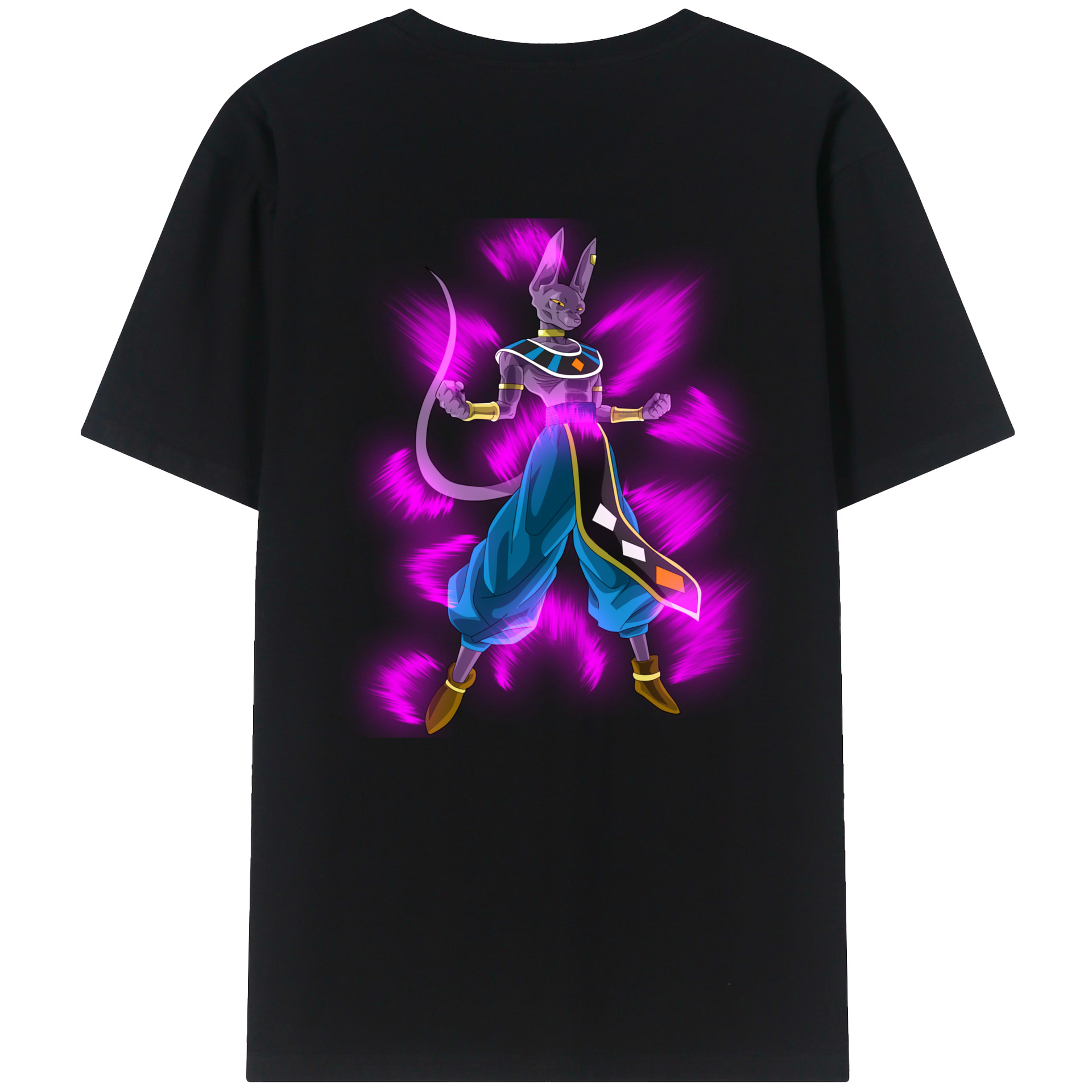 （画像用） ドラゴンボール ビルス 破壊神ビルス DRAGON BALL Beerus Birusu レディース半袖Tシャツ(バックプリント)