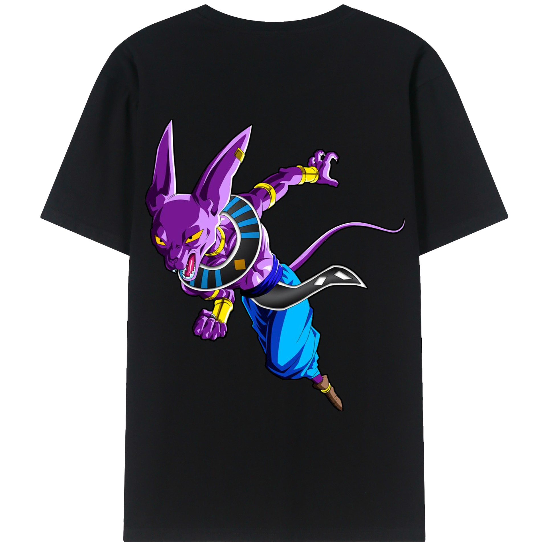 （画像用） ドラゴンボール ビルス 破壊神ビルス DRAGON BALL Beerus Birusu レディース半袖Tシャツ(バックプリント)