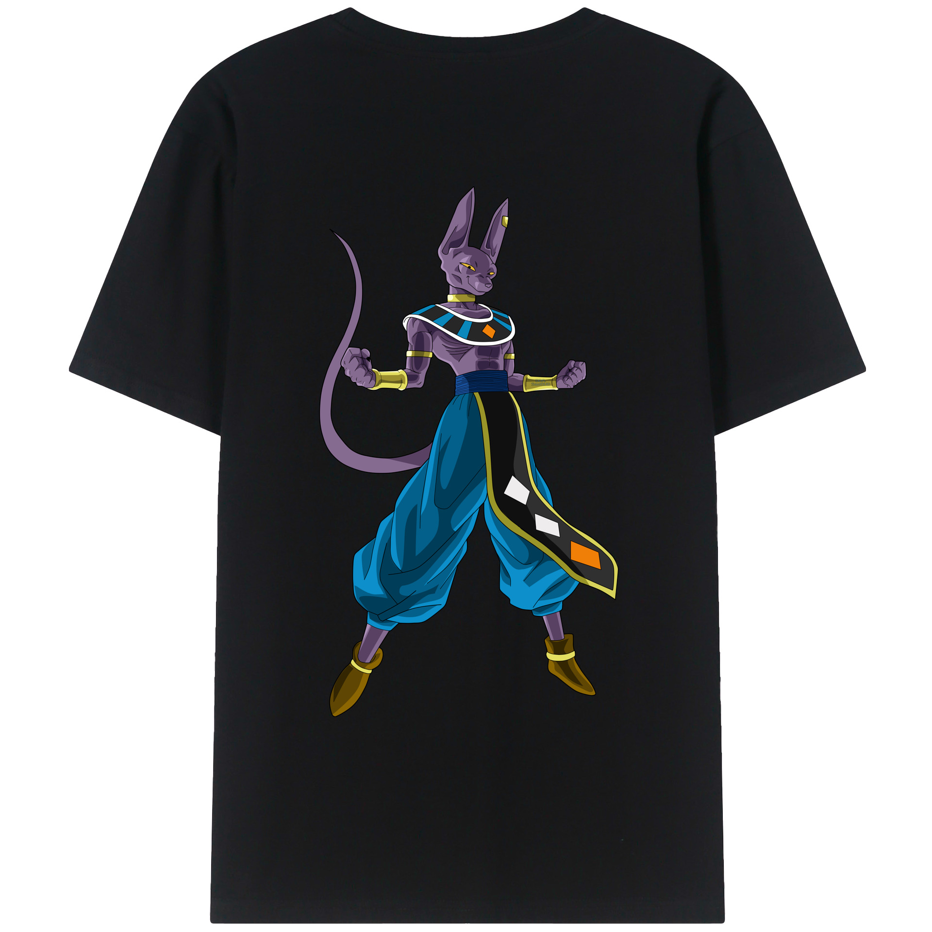 （画像用） ドラゴンボール ビルス 破壊神ビルス DRAGON BALL Beerus Birusu レディース半袖Tシャツ(バックプリント)
