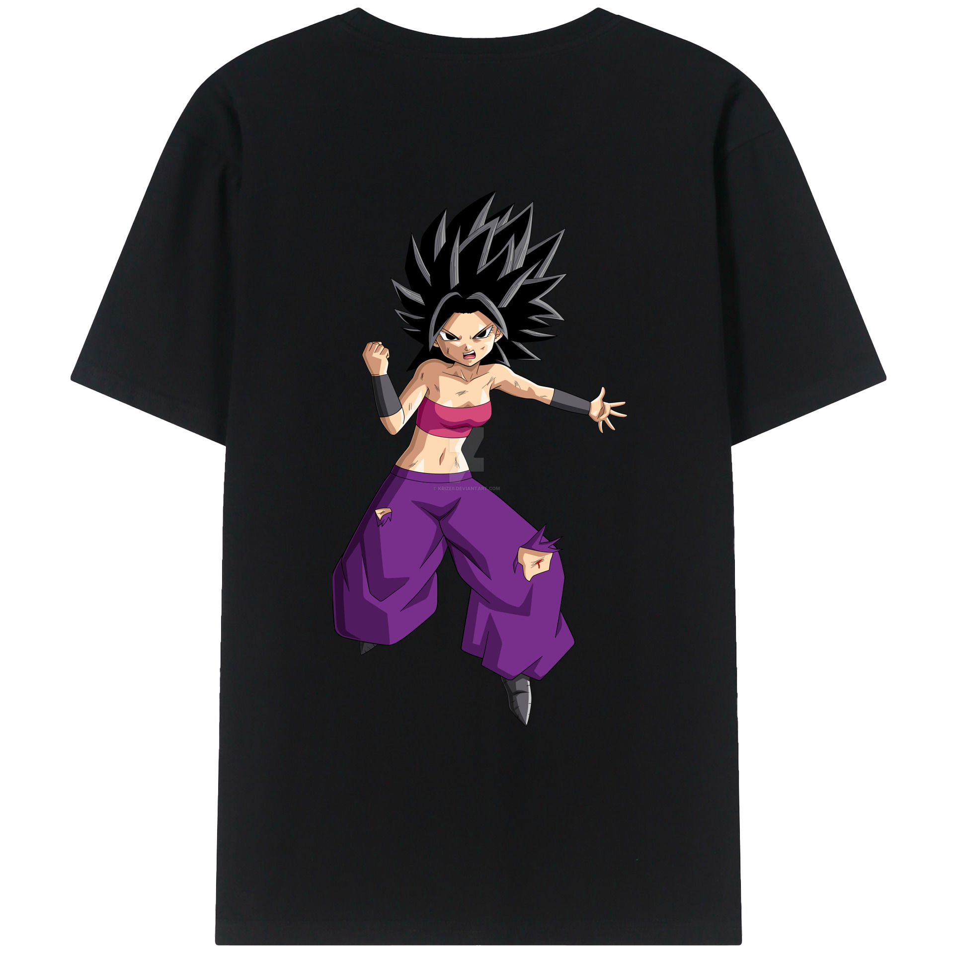 （画像用） ドラゴンボール カリフラ DRAGON BALL Caulifla レディース半袖Tシャツ(バックプリント)