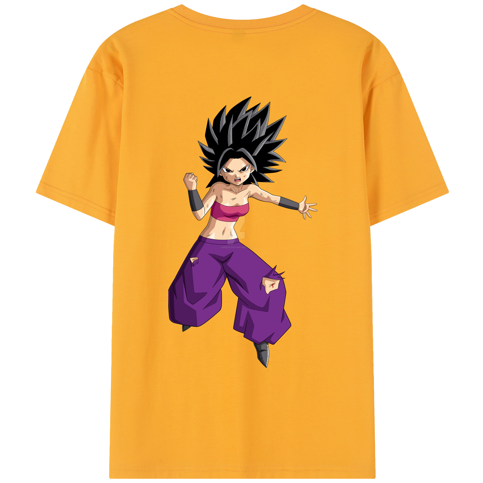 （画像用） ドラゴンボール カリフラ DRAGON BALL Caulifla レディース半袖Tシャツ(バックプリント)