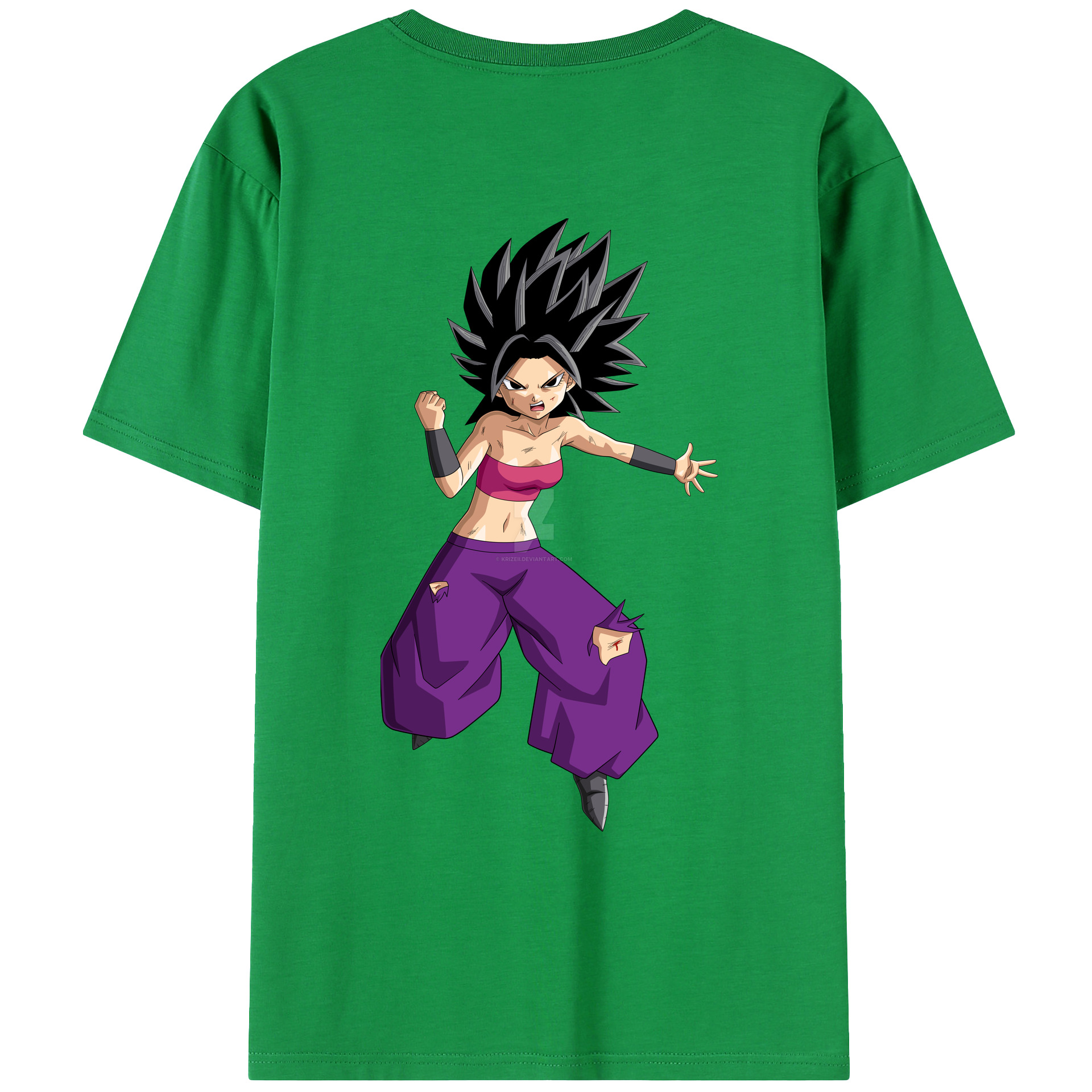 （画像用） ドラゴンボール カリフラ DRAGON BALL Caulifla レディース半袖Tシャツ(バックプリント)