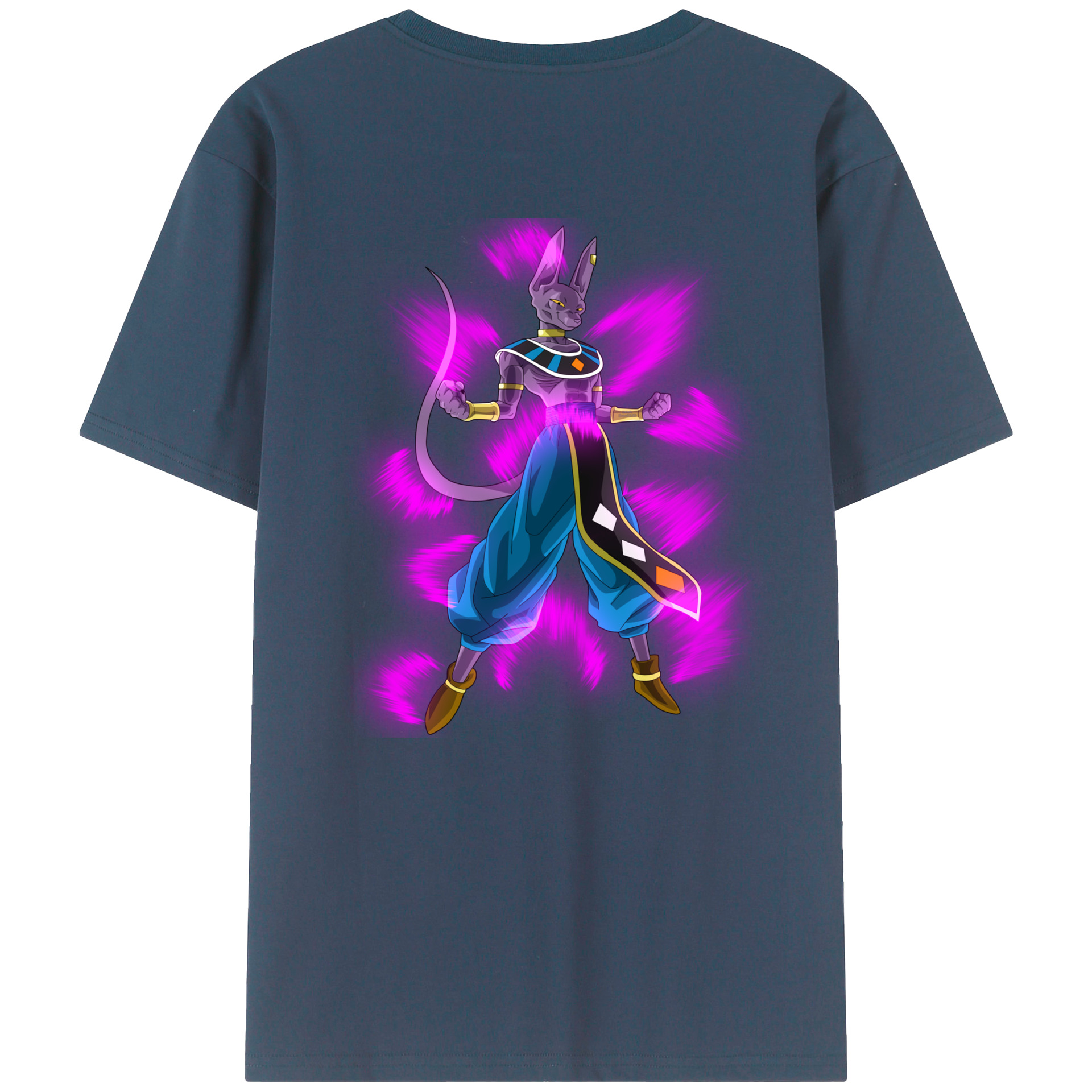 （画像用） ドラゴンボール ビルス 破壊神ビルス DRAGON BALL Beerus Birusu レディース半袖Tシャツ(バックプリント)