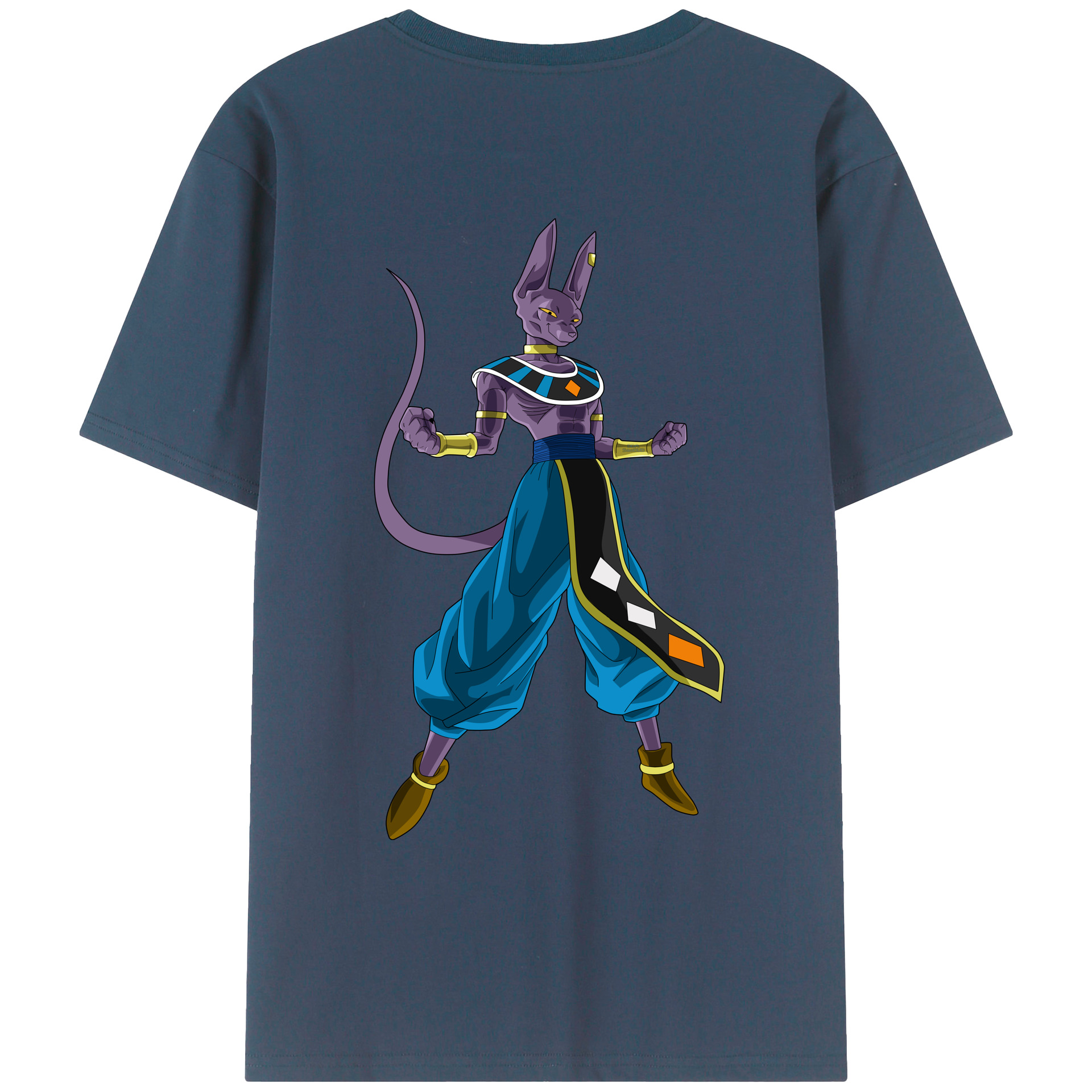 （画像用） ドラゴンボール ビルス 破壊神ビルス DRAGON BALL Beerus Birusu レディース半袖Tシャツ(バックプリント)