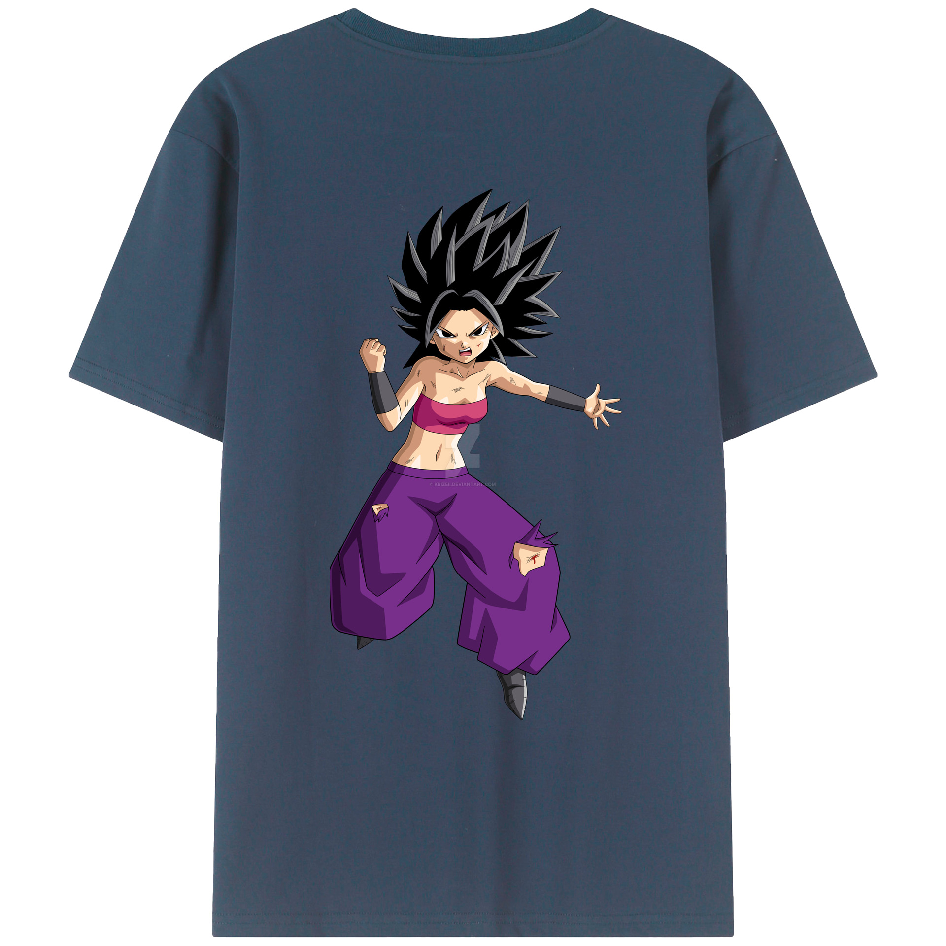 （画像用） ドラゴンボール カリフラ DRAGON BALL Caulifla レディース半袖Tシャツ(バックプリント)