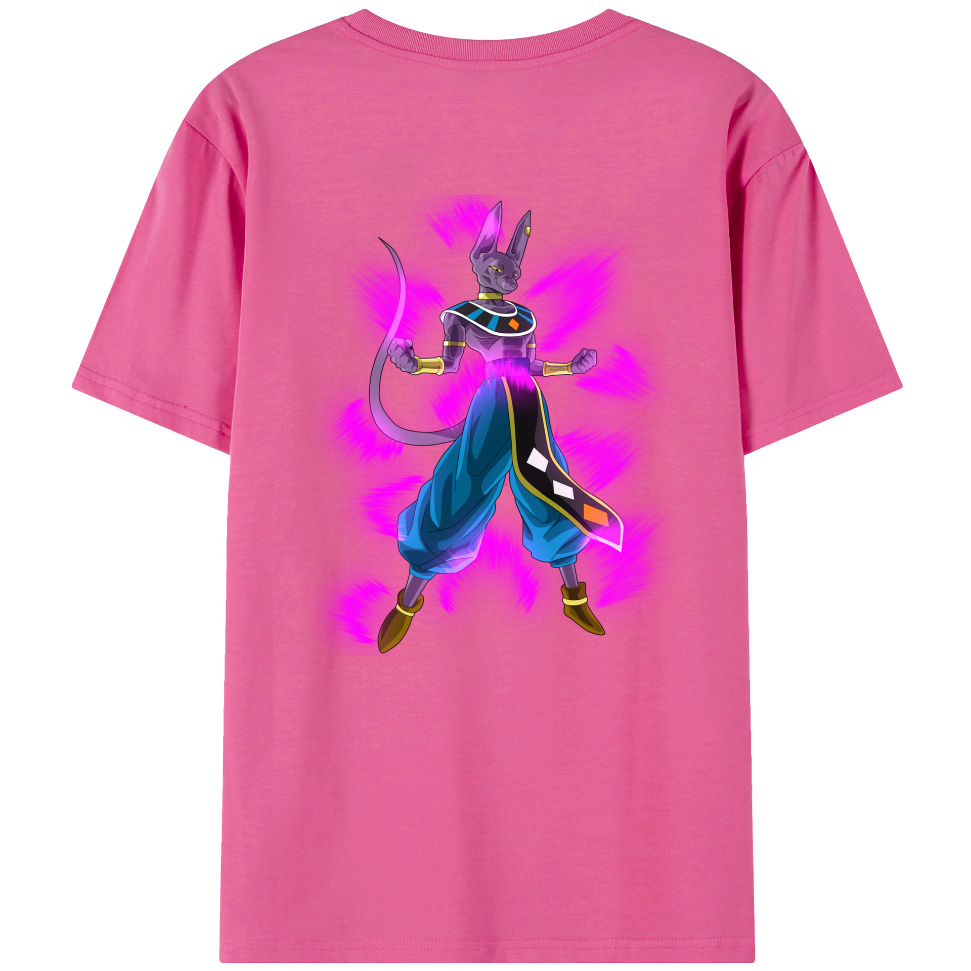 （画像用） ドラゴンボール ビルス 破壊神ビルス DRAGON BALL Beerus Birusu レディース半袖Tシャツ(バックプリント)