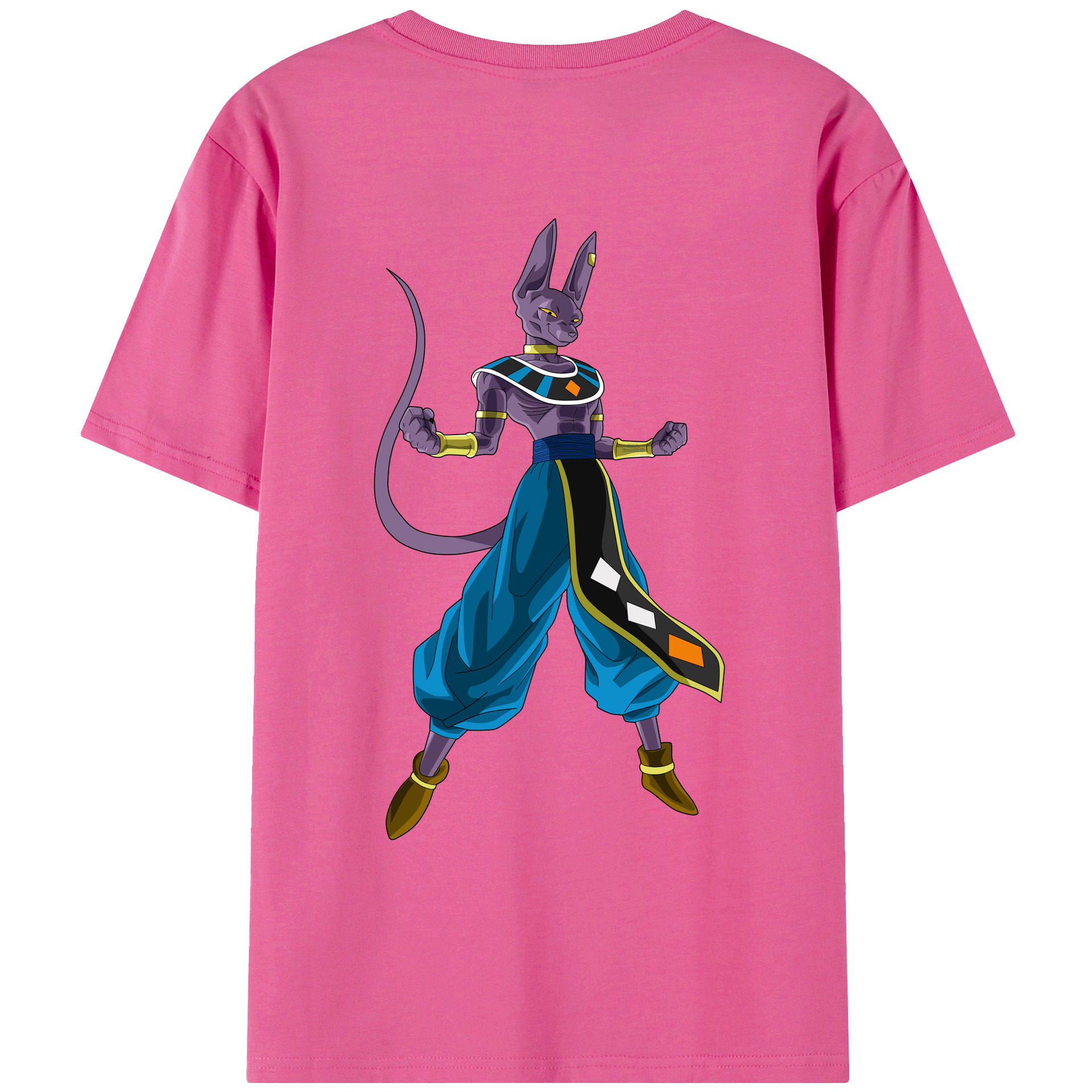 （画像用） ドラゴンボール ビルス 破壊神ビルス DRAGON BALL Beerus Birusu レディース半袖Tシャツ(バックプリント)
