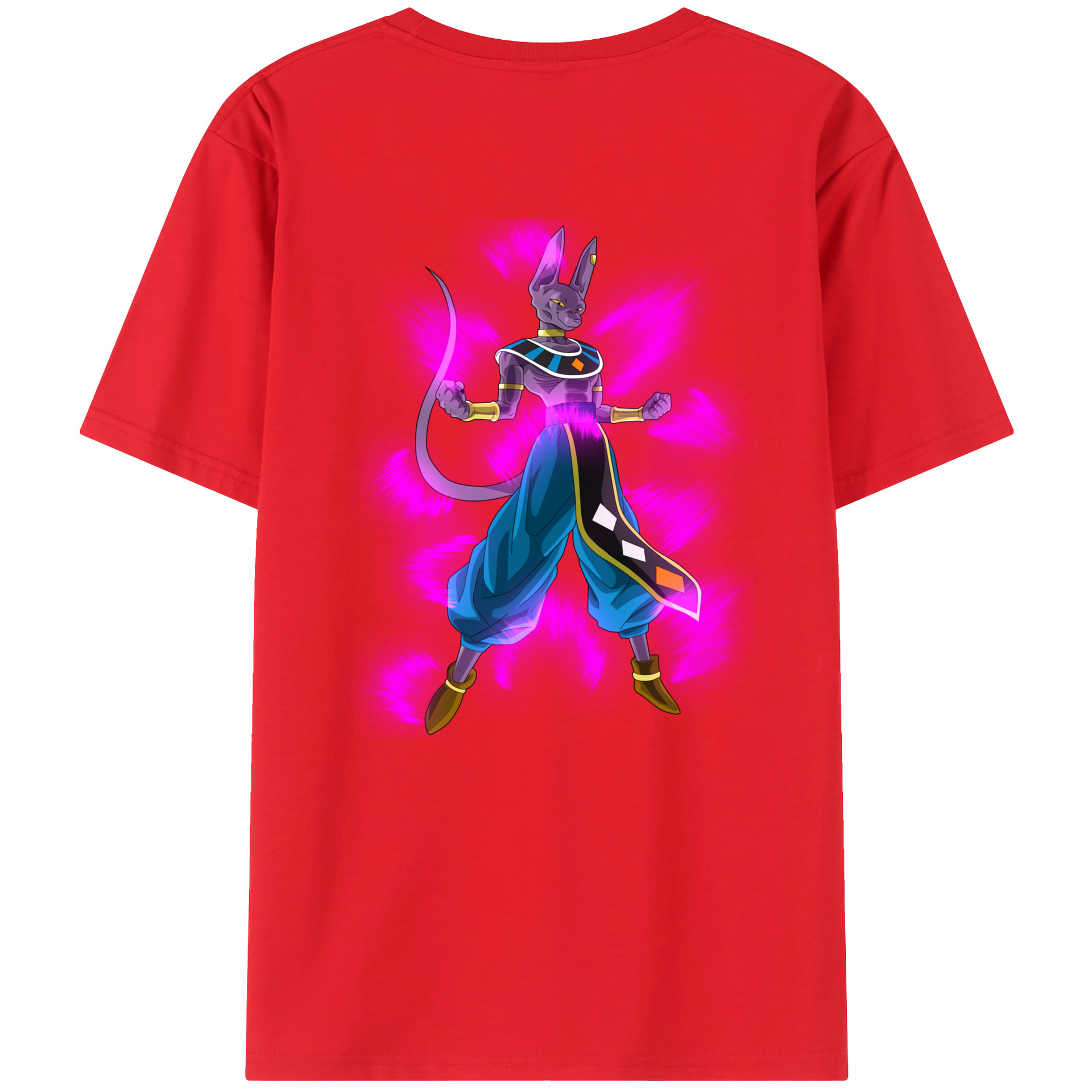 （画像用） ドラゴンボール ビルス 破壊神ビルス DRAGON BALL Beerus Birusu レディース半袖Tシャツ(バックプリント)