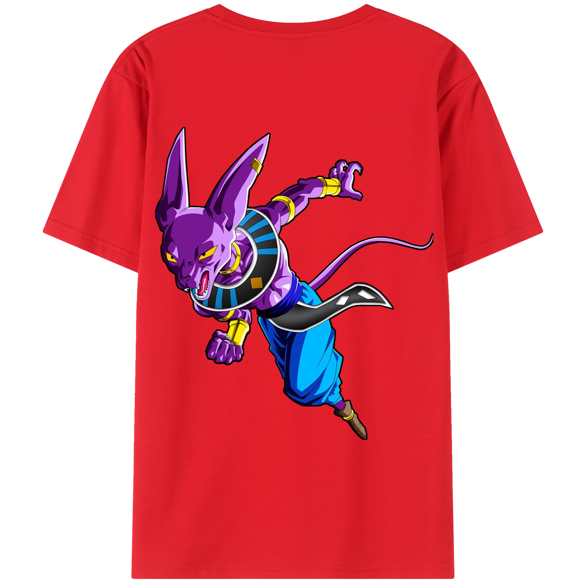 （画像用） ドラゴンボール ビルス 破壊神ビルス DRAGON BALL Beerus Birusu レディース半袖Tシャツ(バックプリント)