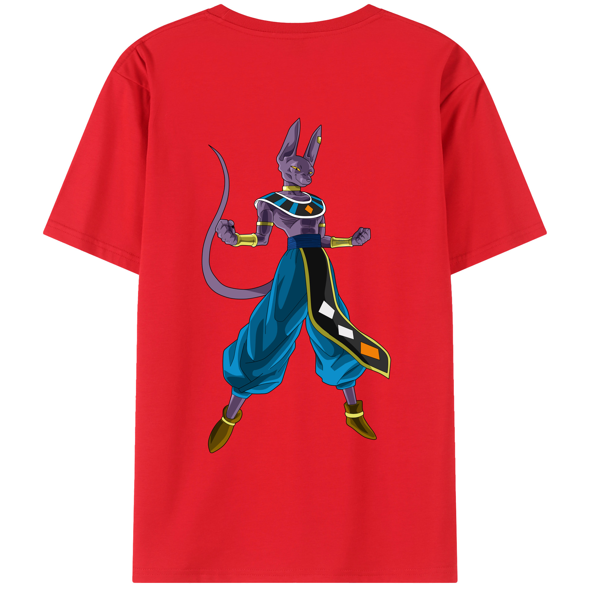（画像用） ドラゴンボール ビルス 破壊神ビルス DRAGON BALL Beerus Birusu レディース半袖Tシャツ(バックプリント)