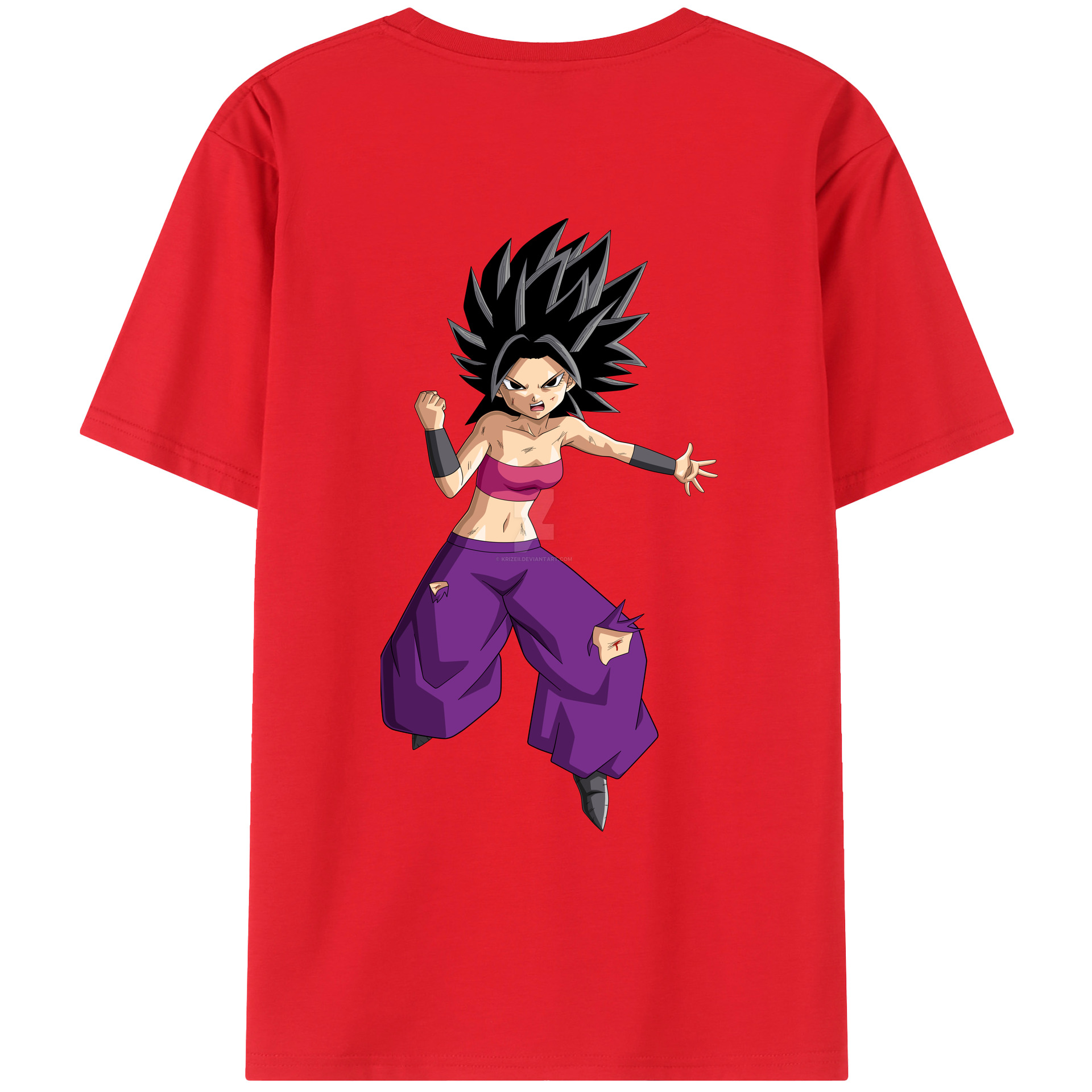 （画像用） ドラゴンボール カリフラ DRAGON BALL Caulifla レディース半袖Tシャツ(バックプリント)