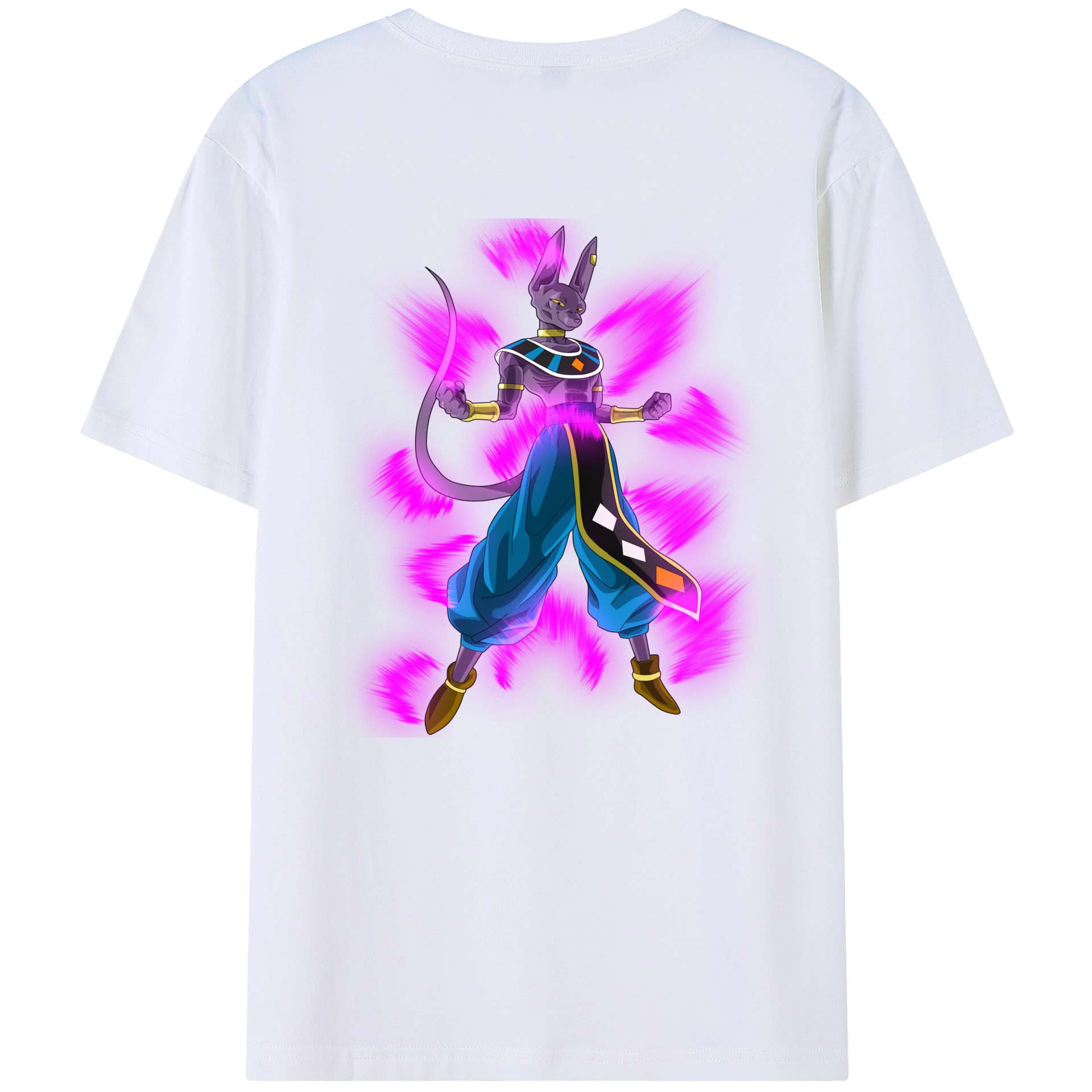 （画像用） ドラゴンボール ビルス 破壊神ビルス DRAGON BALL Beerus Birusu レディース半袖Tシャツ(バックプリント)