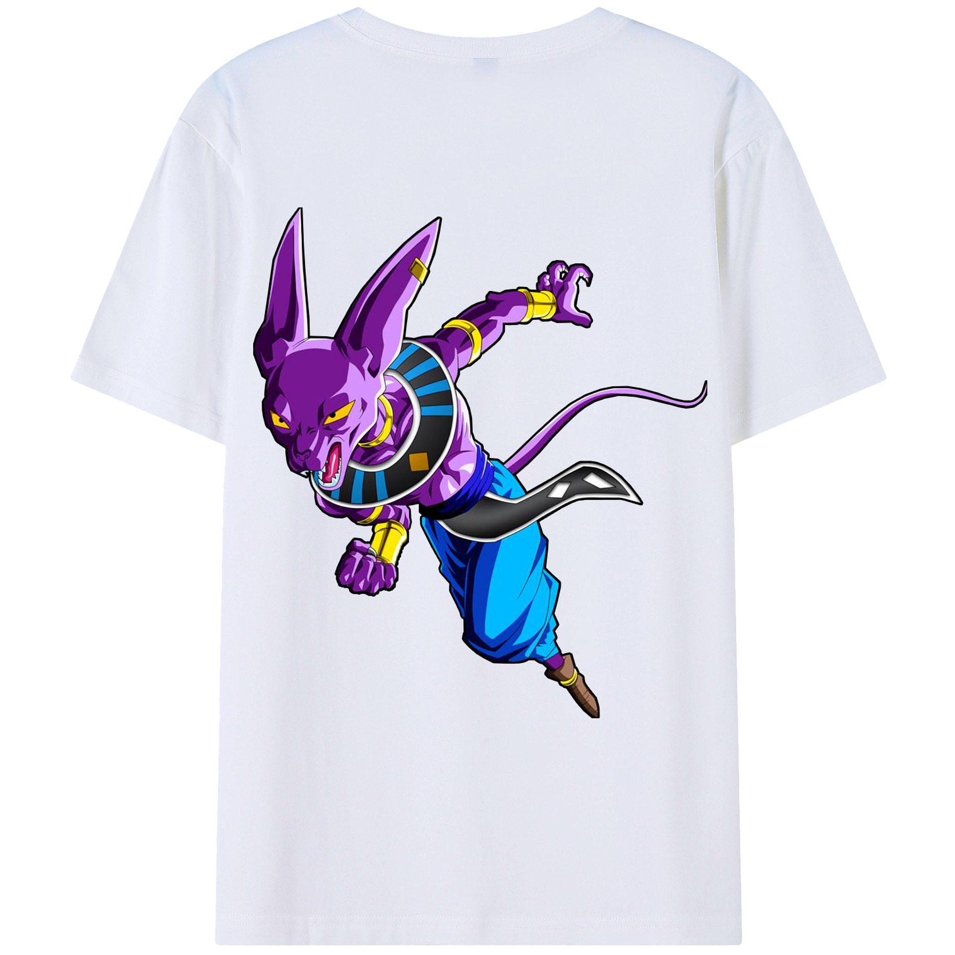 （画像用） ドラゴンボール ビルス 破壊神ビルス DRAGON BALL Beerus Birusu レディース半袖Tシャツ(バックプリント)