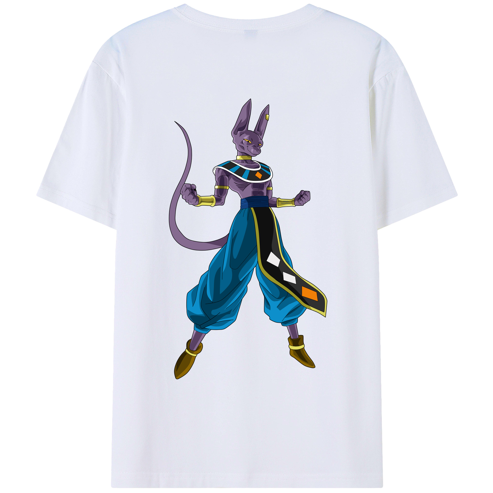 （画像用） ドラゴンボール ビルス 破壊神ビルス DRAGON BALL Beerus Birusu レディース半袖Tシャツ(バックプリント)