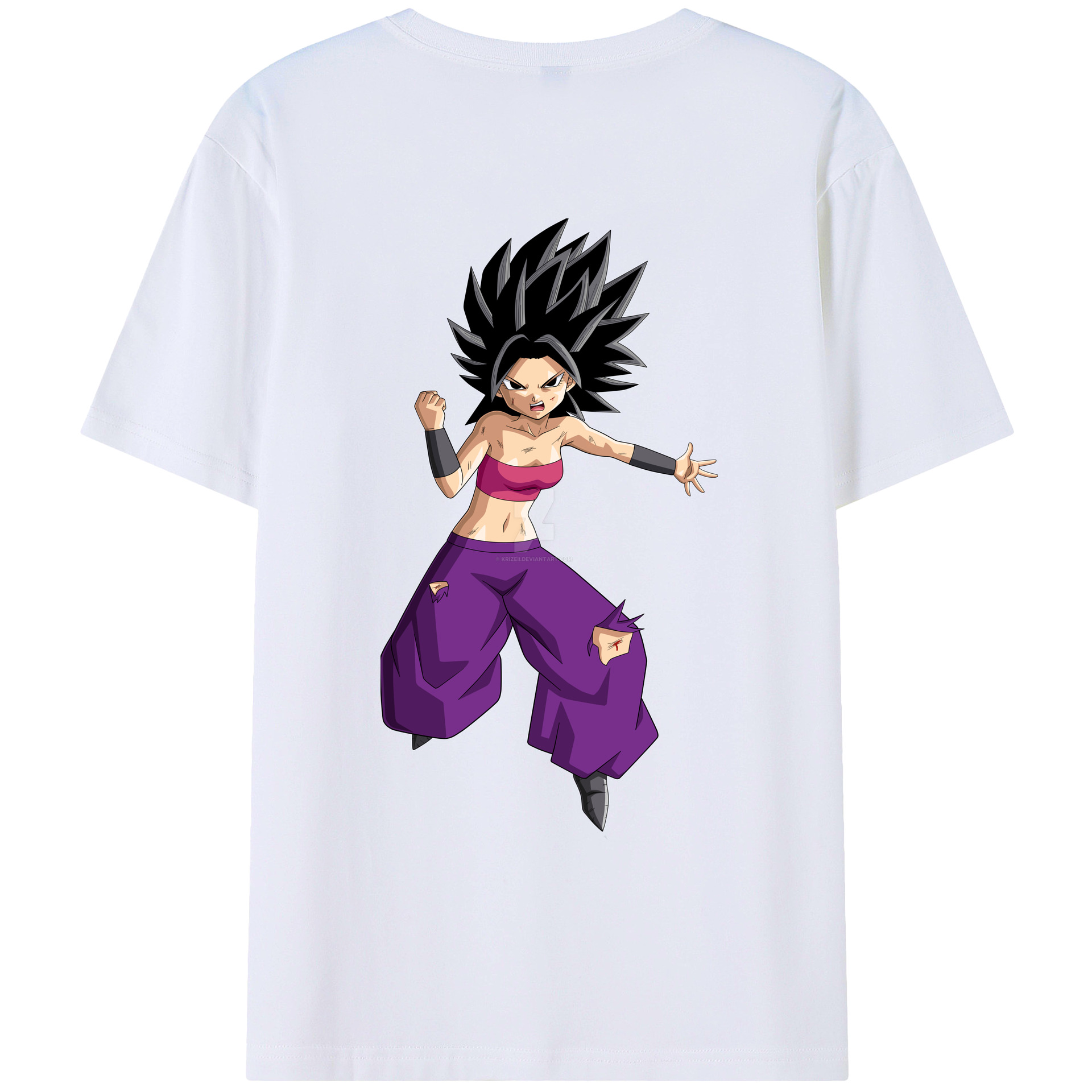 （画像用） ドラゴンボール カリフラ DRAGON BALL Caulifla レディース半袖Tシャツ(バックプリント)