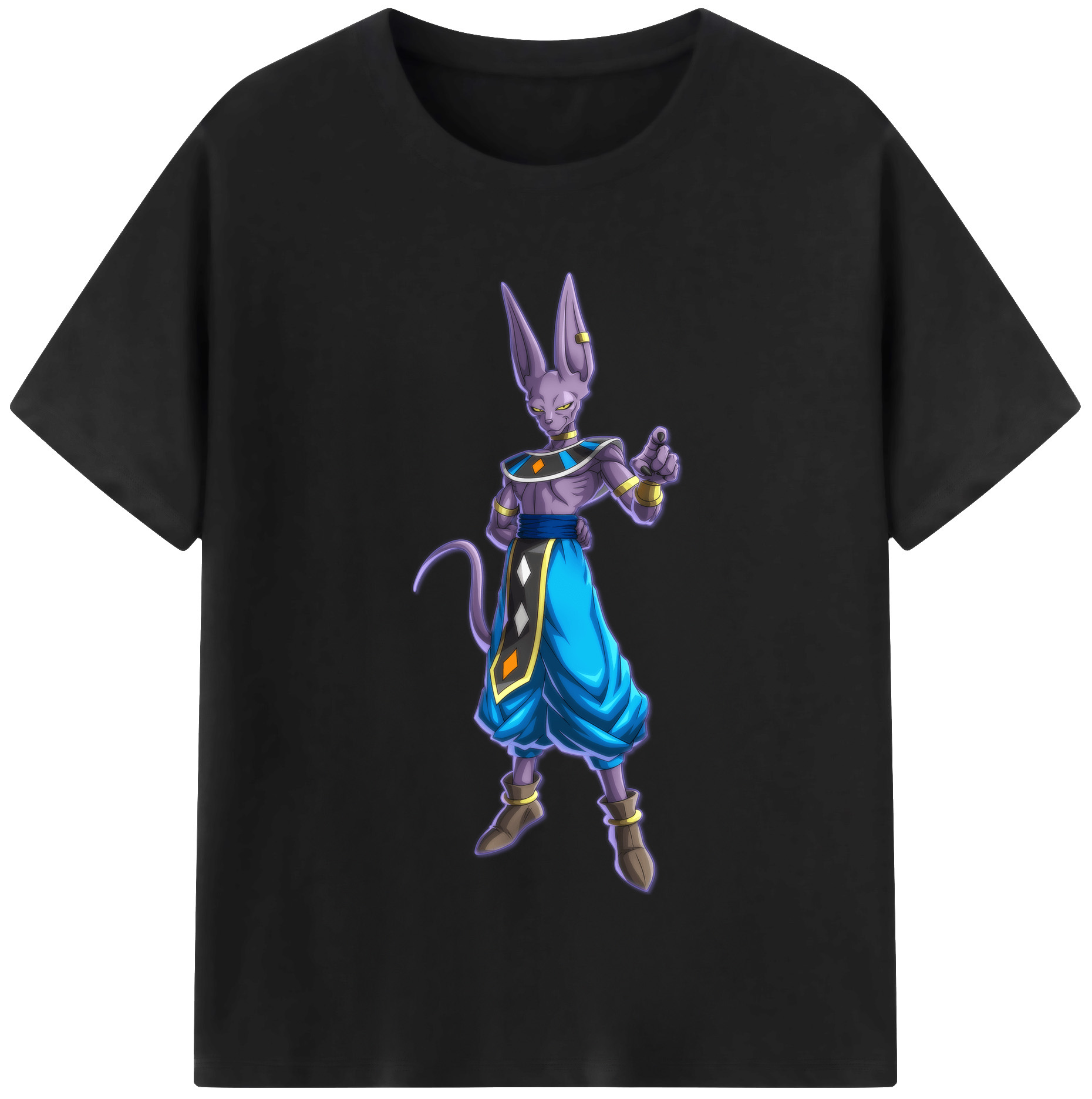 （画像用） ドラゴンボール ビルス 破壊神ビルス DRAGON BALL Beerus Birusu レディースカジュアルプリントTシャツ（綿100％）