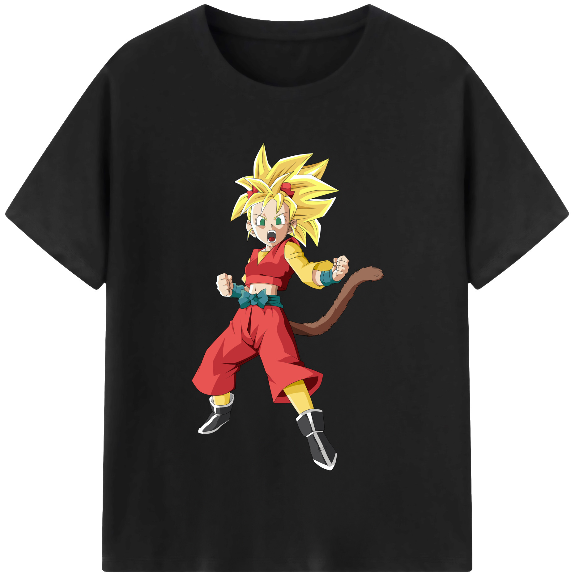 （画像用） ドラゴンボール カリフラ DRAGON BALL Caulifla レディースカジュアルプリントTシャツ（綿100％）