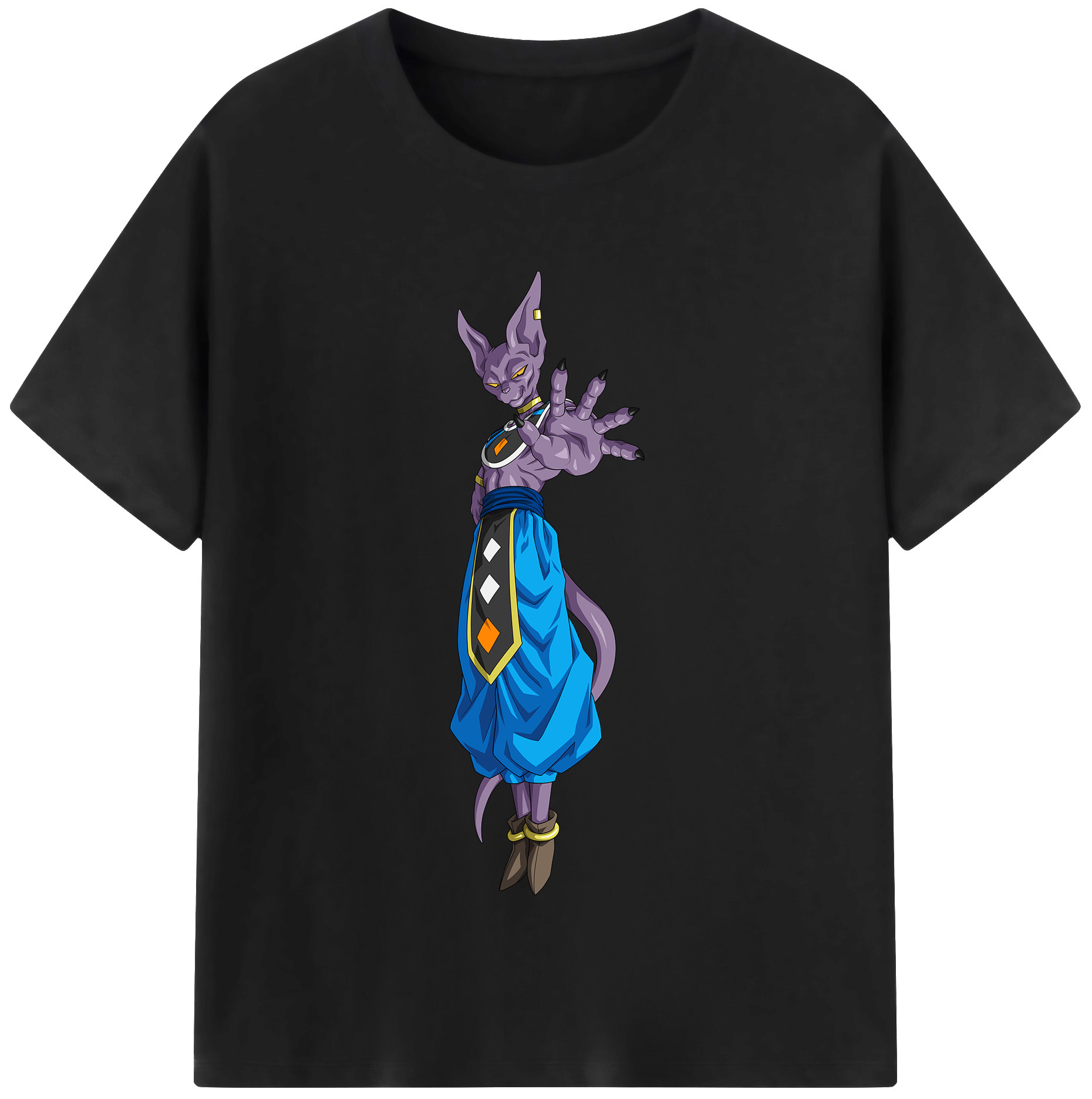（画像用） ドラゴンボール ビルス 破壊神ビルス DRAGON BALL Beerus Birusu レディースカジュアルプリントTシャツ（綿100％）