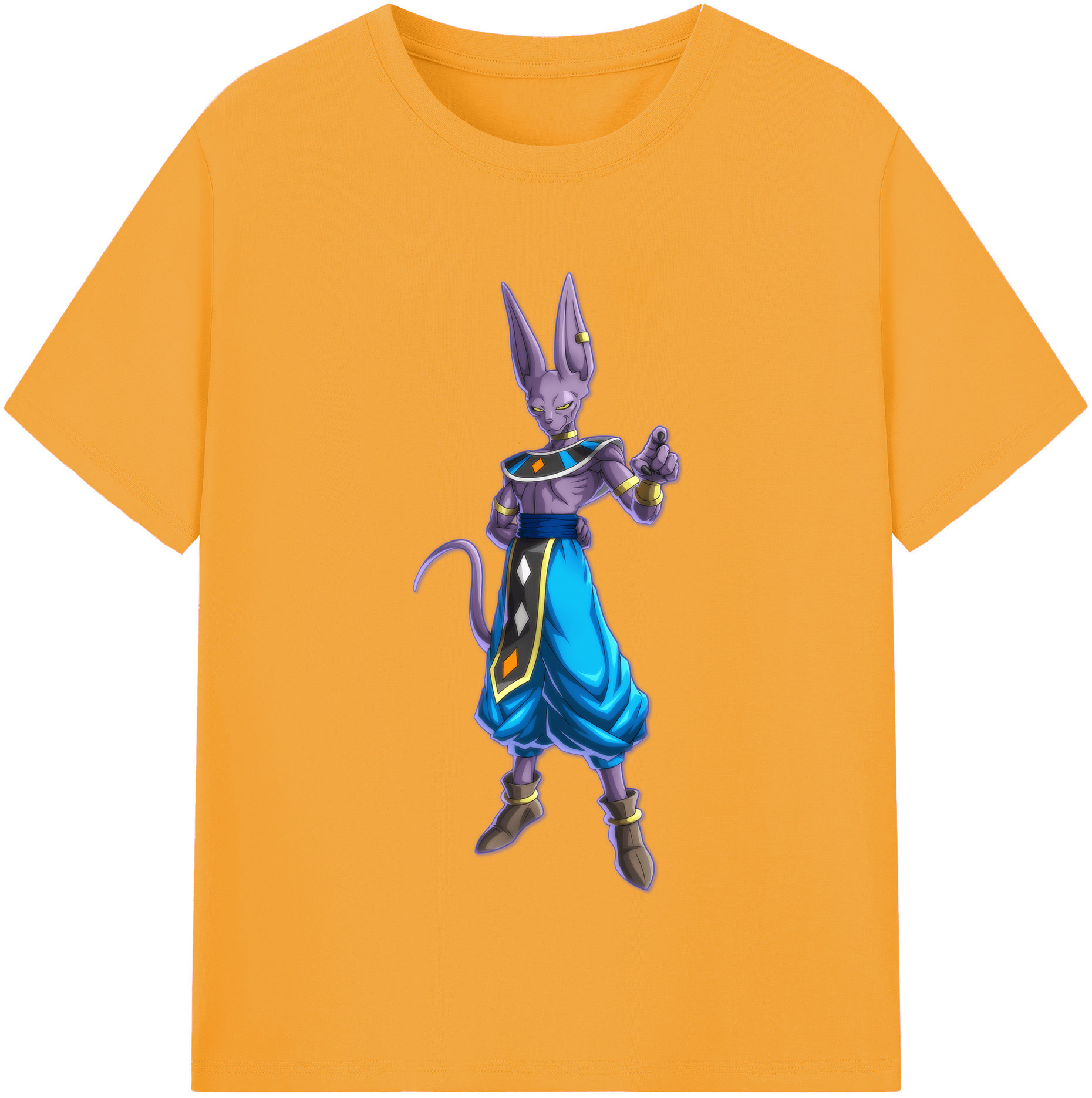 （画像用） ドラゴンボール ビルス 破壊神ビルス DRAGON BALL Beerus Birusu レディースカジュアルプリントTシャツ（綿100％）